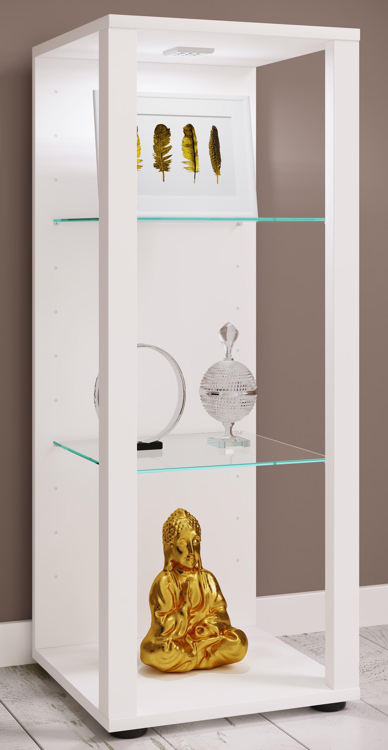 VCM Standvitrine »Holz Glas Stand Vitrine Sammelvitrine Glasol M«