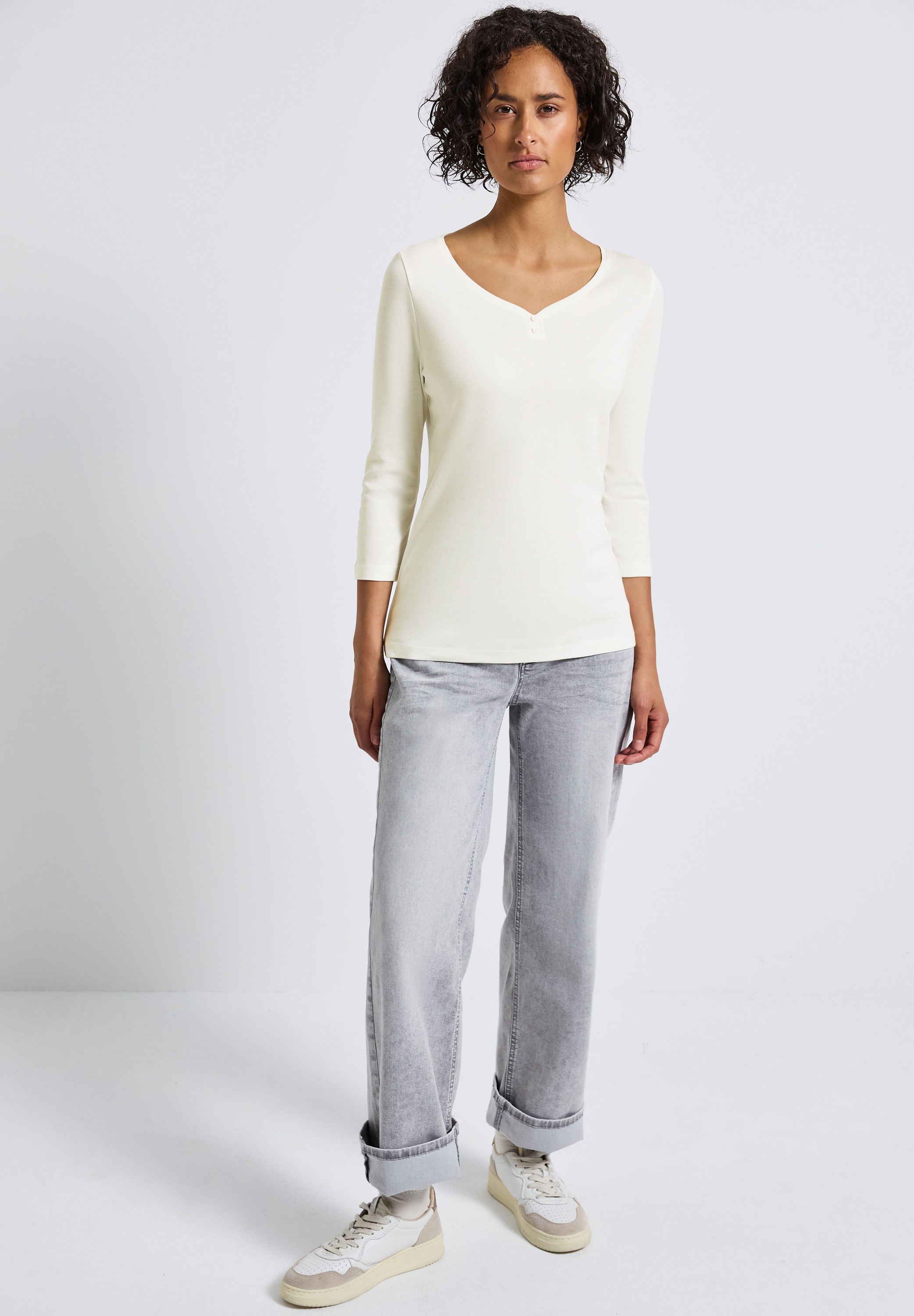 STREET ONE 3/4-Arm-Shirt, im soften Baumwoll-Mix