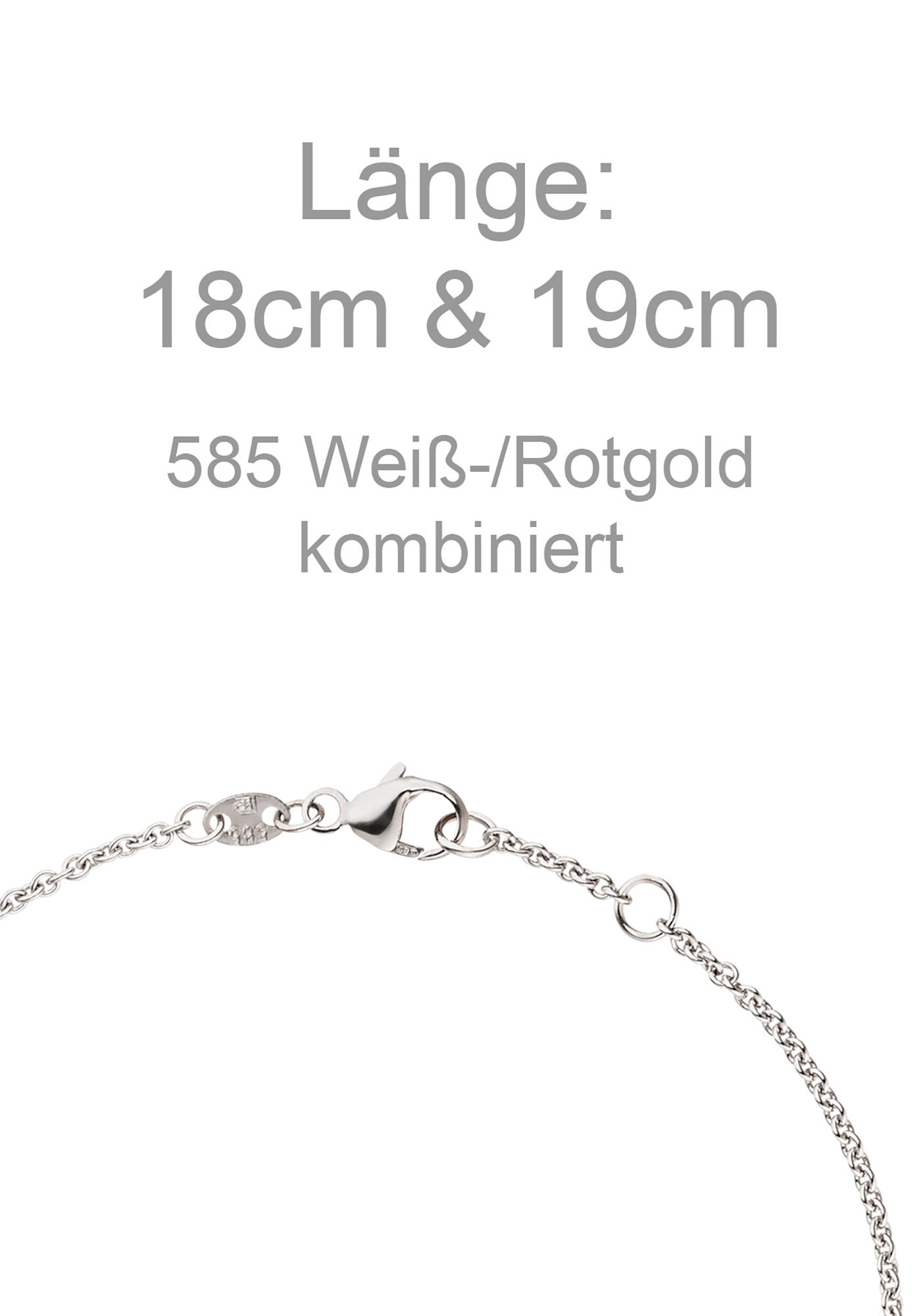 JOBO Armband »Weißgoldarmband Diamantarmband« 585 Gold bicolor mit 25 Diamanten 19 cm