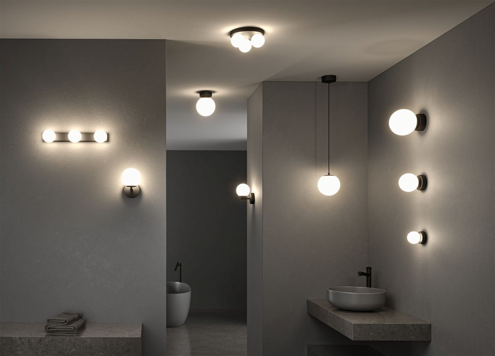 Paulmann LED 1 | IP44 matt Satin/Schwarz Wandleuchte BAUR 5W Bathroom 3000K »Selection Glas/Metall«, flammig-flammig Gove