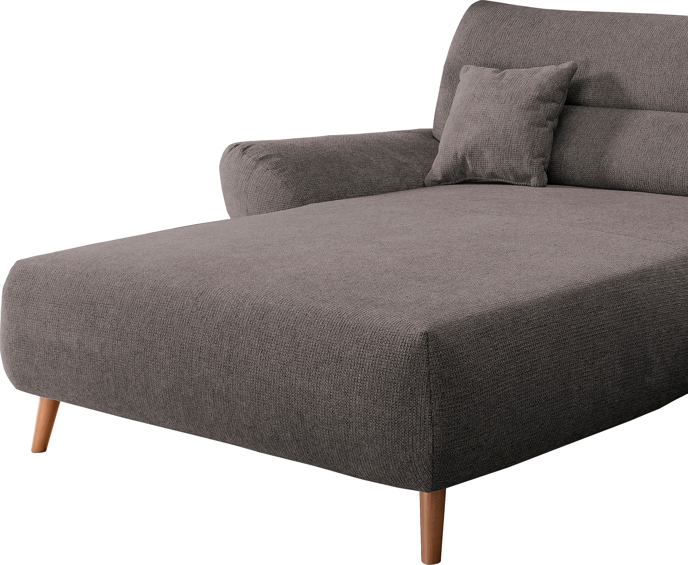 INOSIGN Ecksofa »Drago, elegant und zeitlos, komfortabel, Holzfuß, L-Form«, frei im Raum stellbar, inkl. 2 Zierkissen