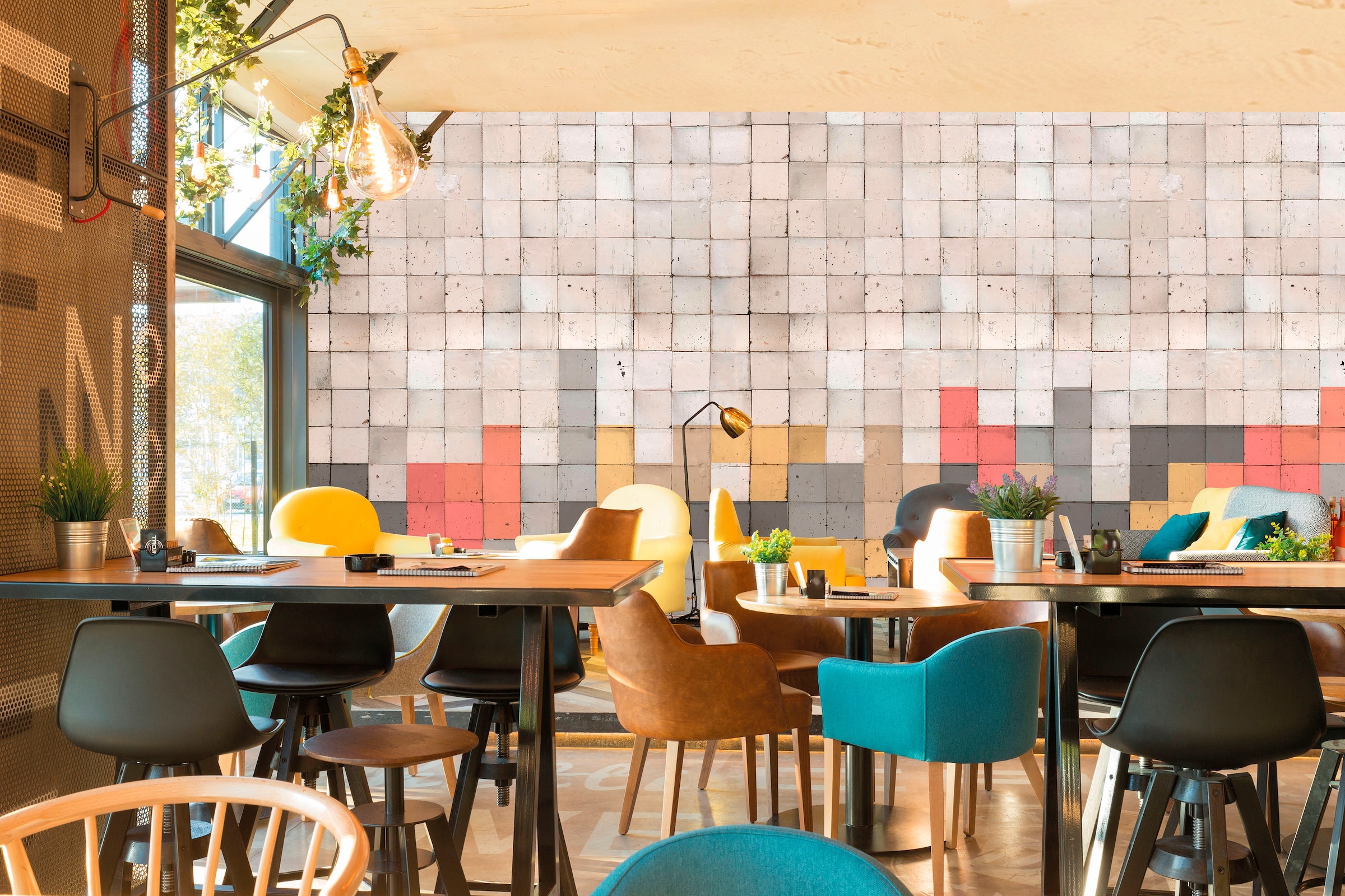 Architects Paper Fototapete »Atelier 47 Mosaic Tetris 2«, geometrisch, Vlies, Wand, Schräge, Decke
