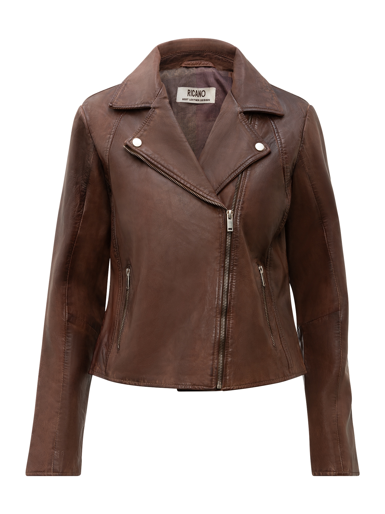 RICANO Bikerjacke "Lederjacke Antonia" Handgefertigt aus echtem Leder