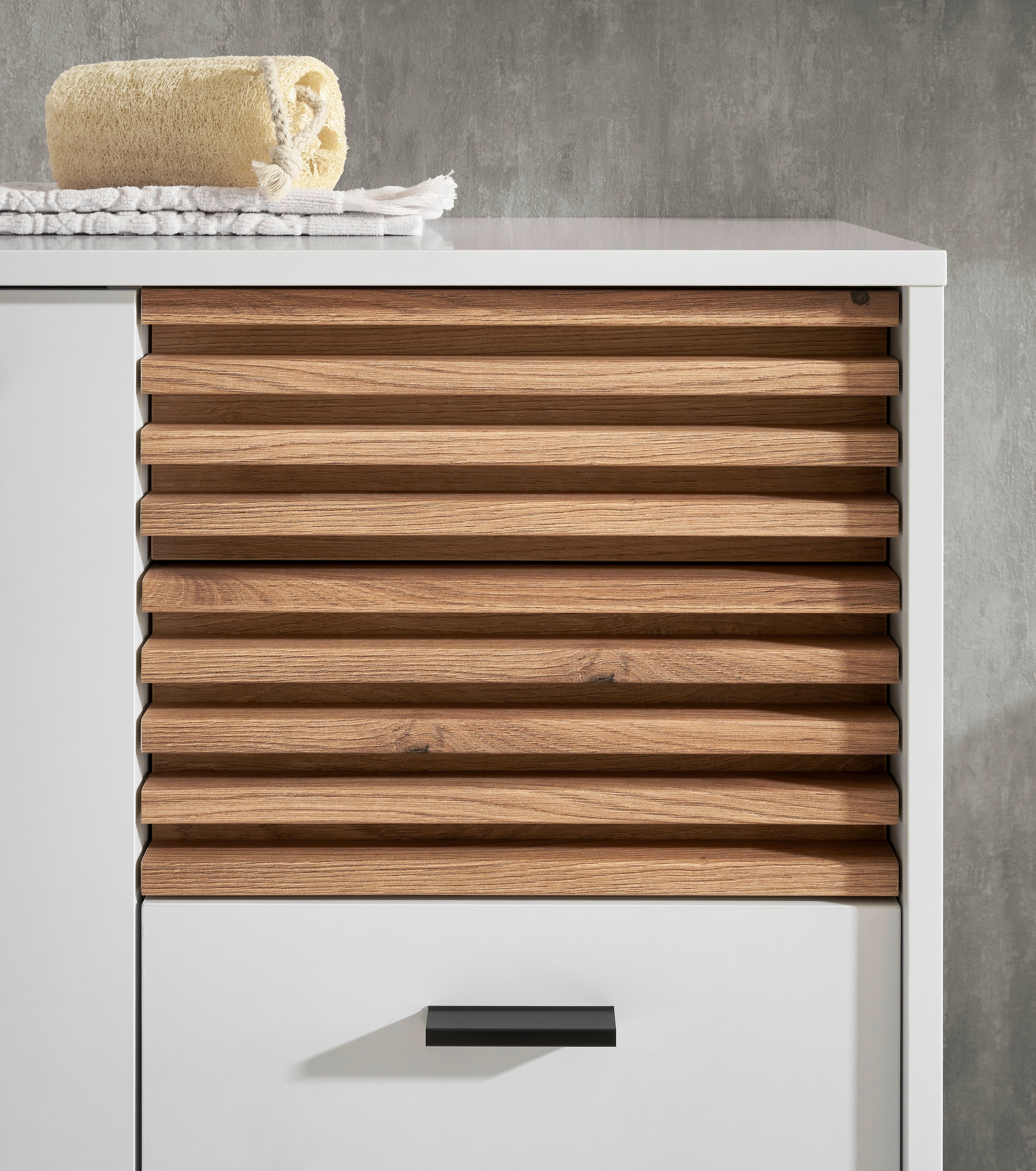 BASIC by Balculina Midischrank »Liguria B/H/T 60x106x35 cm« 1 Stk. tlg. Breite 60cm, Unterflurauszug, FSC-Mix 70%