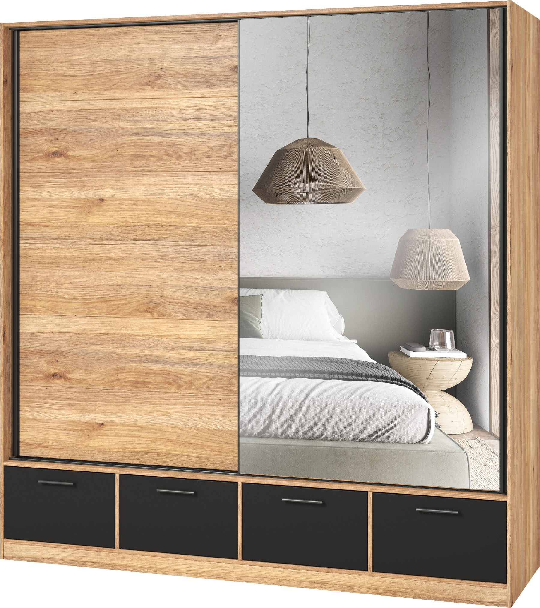 Thumbnail - Home affaire Schwebetürenschrank "Faweza,Breite 200 cm, Wäscheschrank incl. kompletter Innenausstattung" Schiebetürensch...