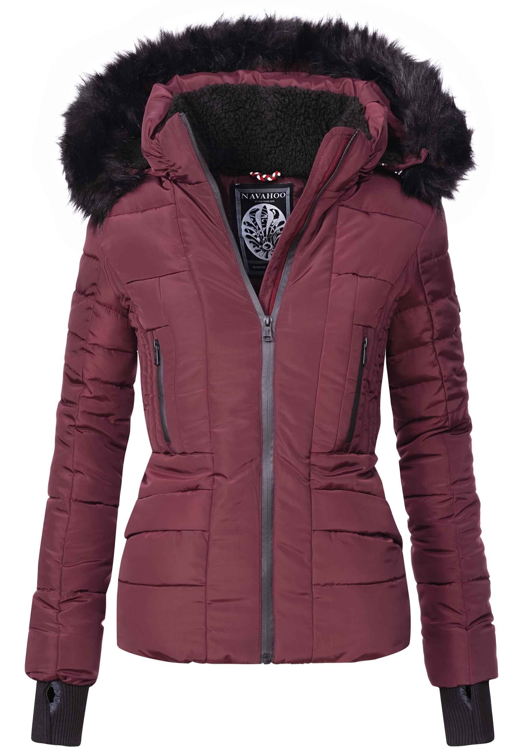 Navahoo Steppjacke "Adele" mitKapuze hochwertige Winterjacke mit edler Kuns günstig online kaufen