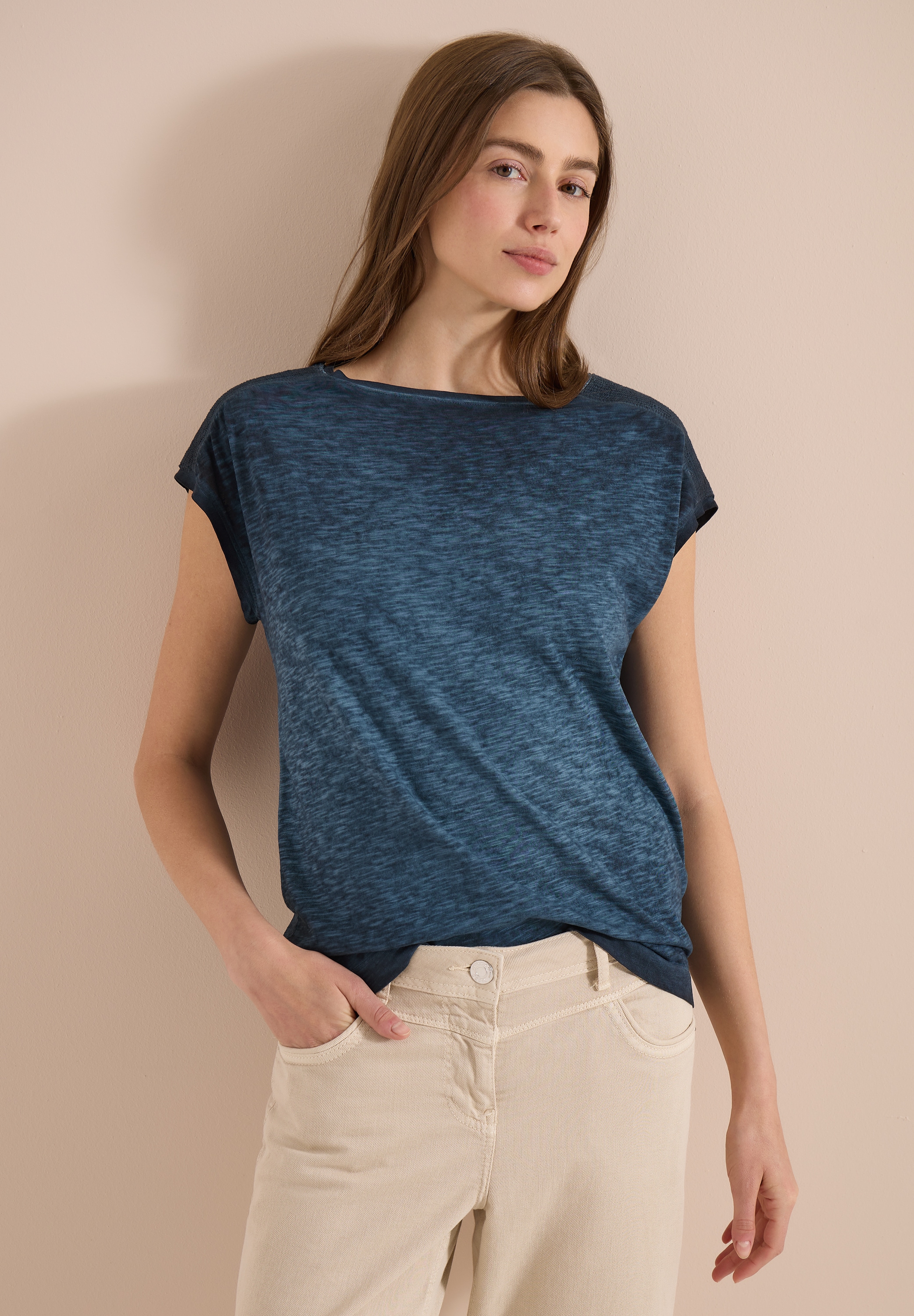 Cecil T-Shirt mit U-Boot-Ausschnitt
