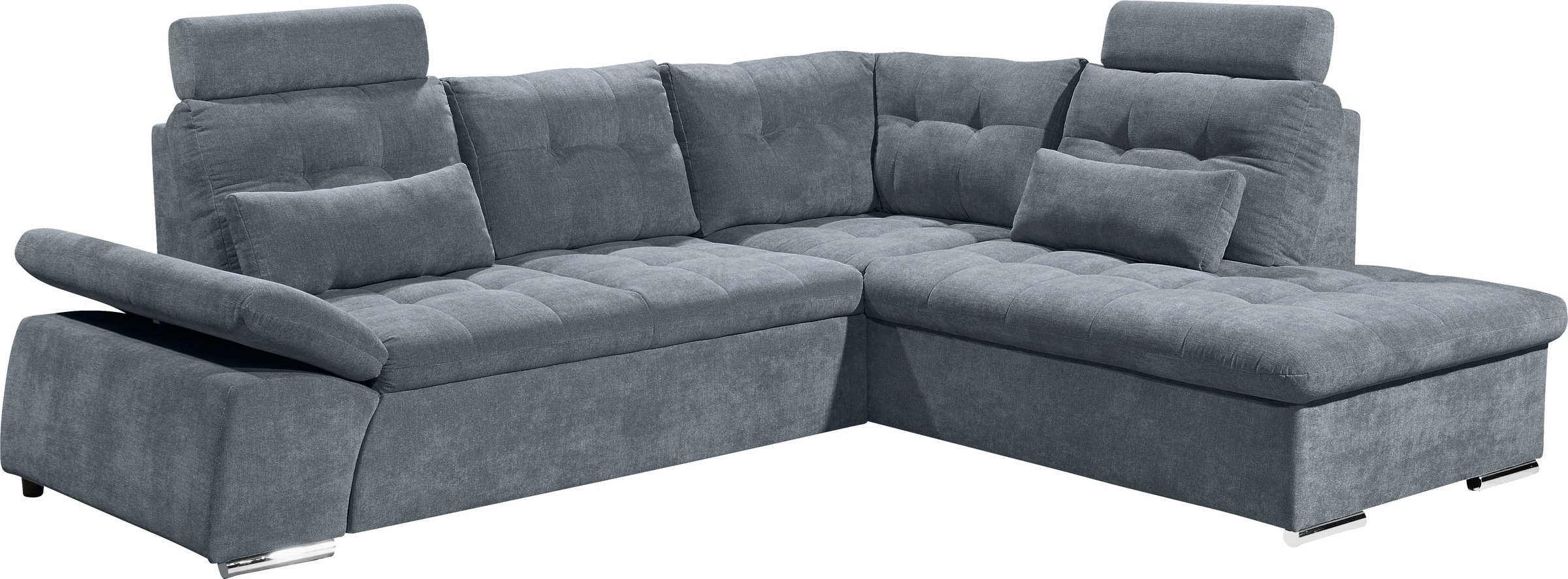 Thumbnail - ED EXCITING DESIGN Ecksofa "Nalo L-Form", mit Bettfunktion, Armteilverstellung, Kopfstützen & 2 Nierenkissen