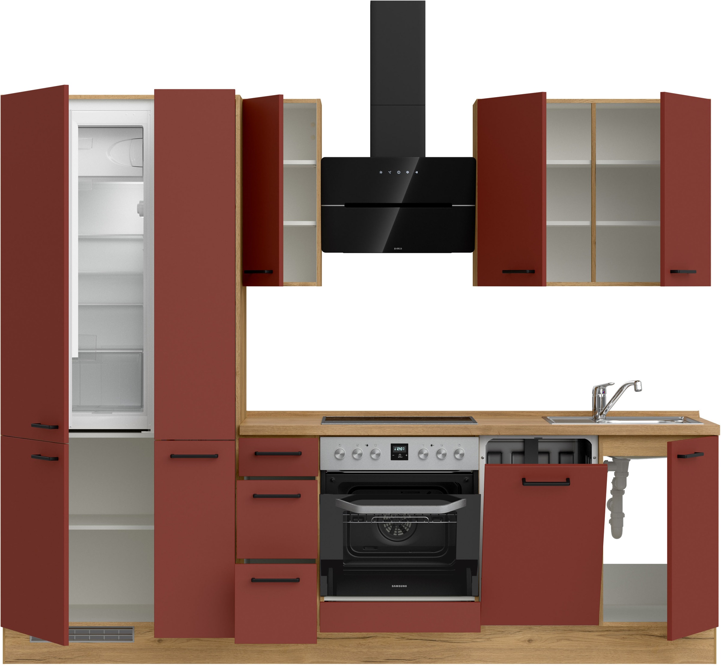 nobilia® Küchenzeile »"Easytouch II"«, vormontiert, Ausrichtung wählbar, Breite 270 cm, wahlw. mit E-Geräten
