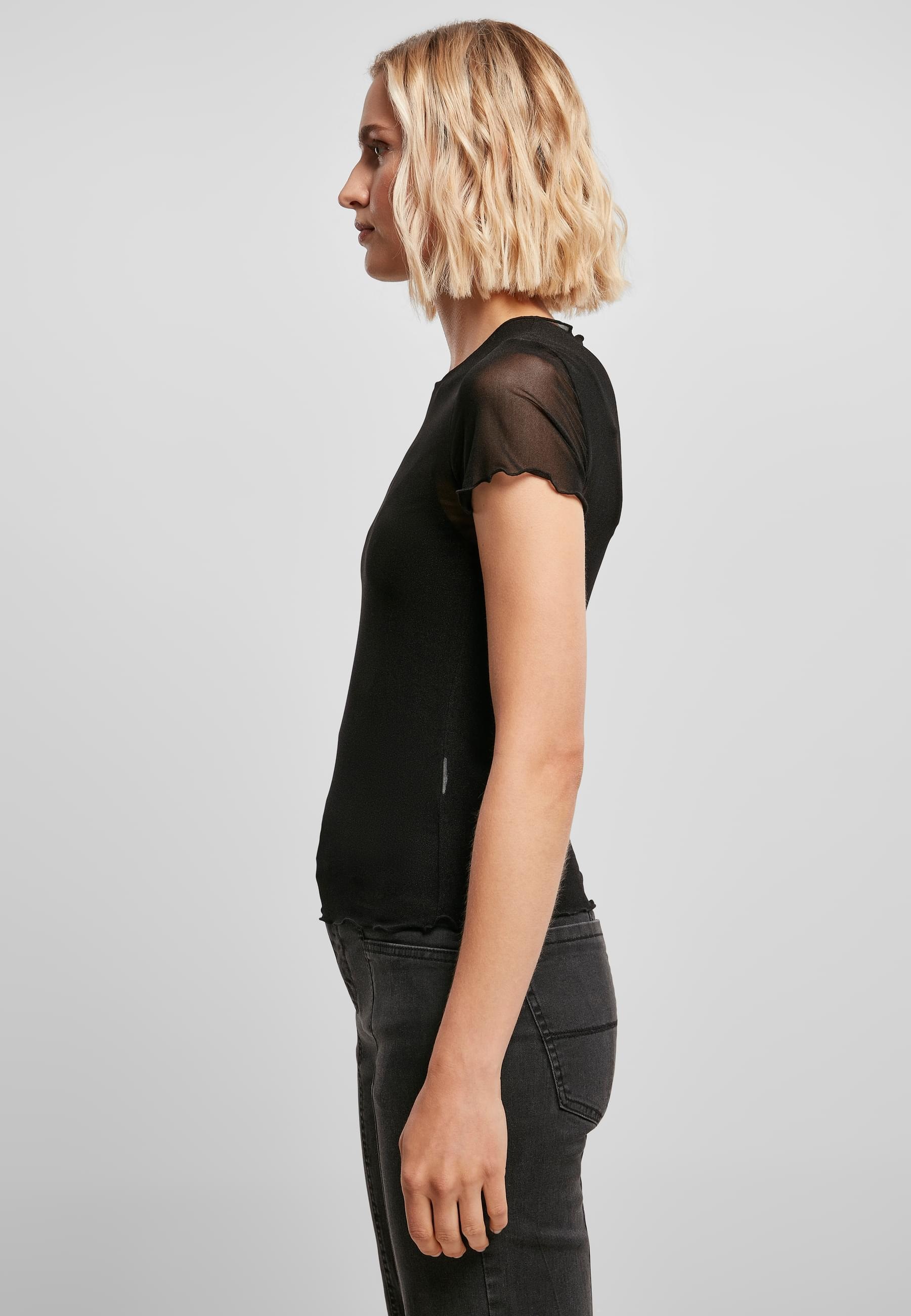 URBAN CLASSICS Kurzarmshirt »Urban Classics Damen Ladies Mesh Tee«, (1 tlg.)