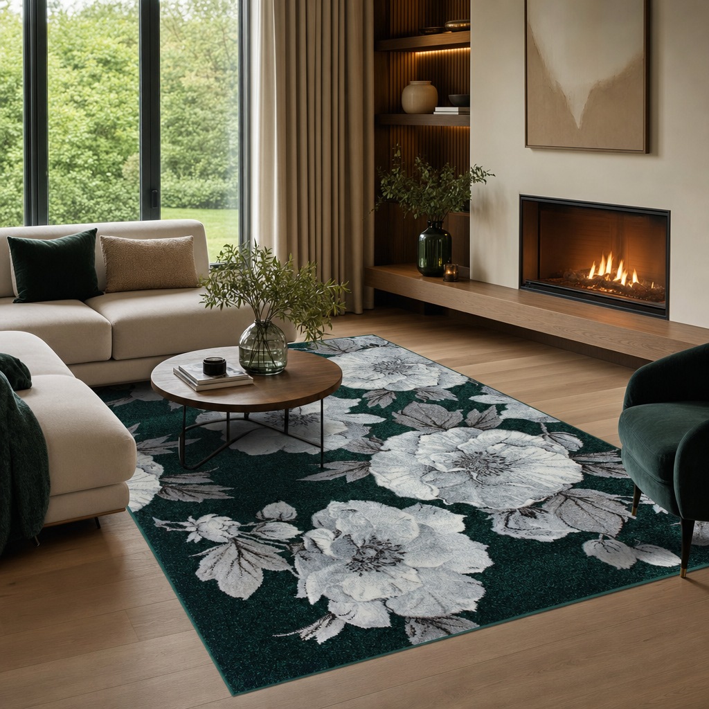 OTTO home Teppich »Florent, Blumen Design, Vintage« rechteckig 9 mm Höhe Floral, detailreiche Blüten, Botanical, elegant, Wohnzimmer