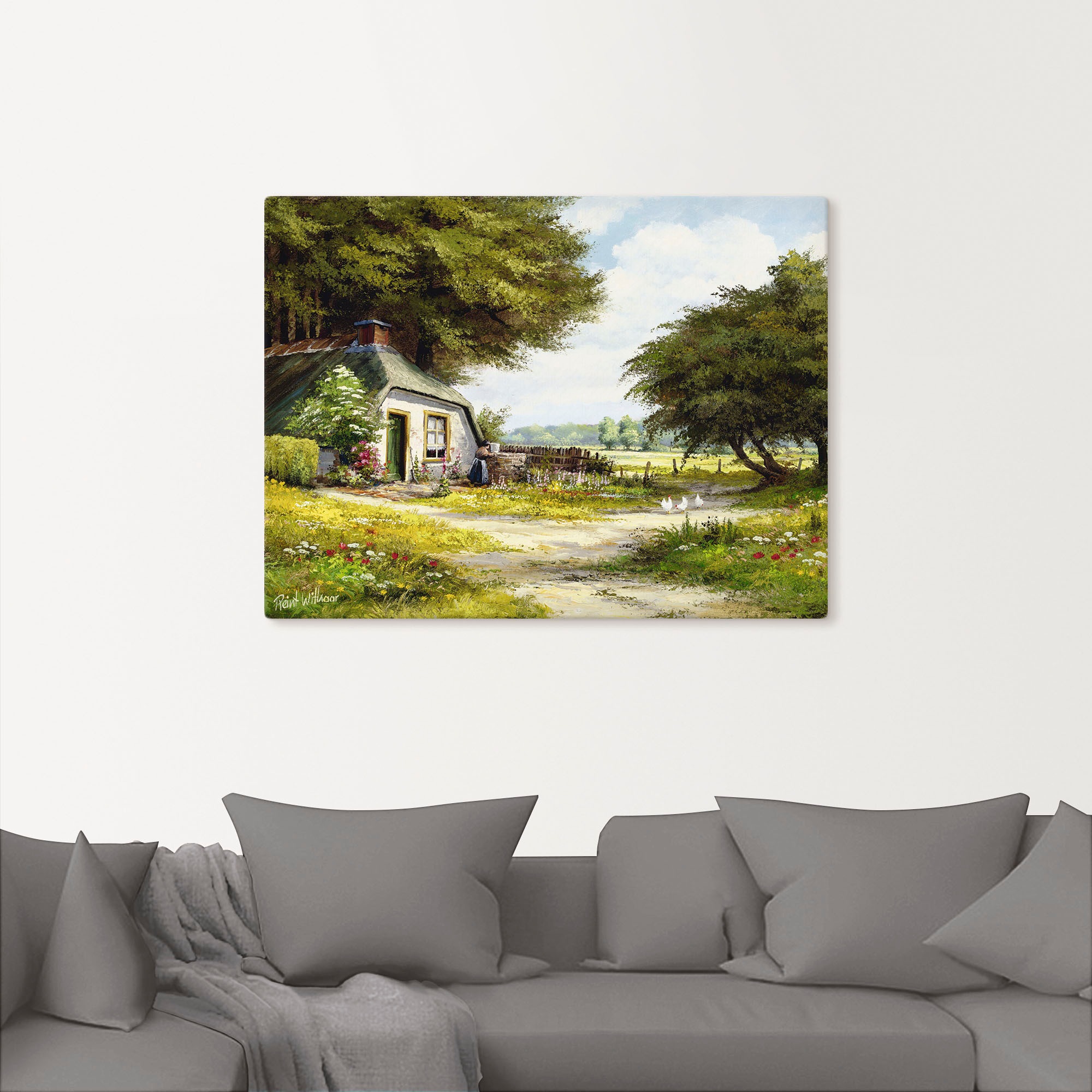 Artland Wandbild »Bauernhaus«, Garten, (1 St.), als Leinwandbild, Poster in verschied. Größen