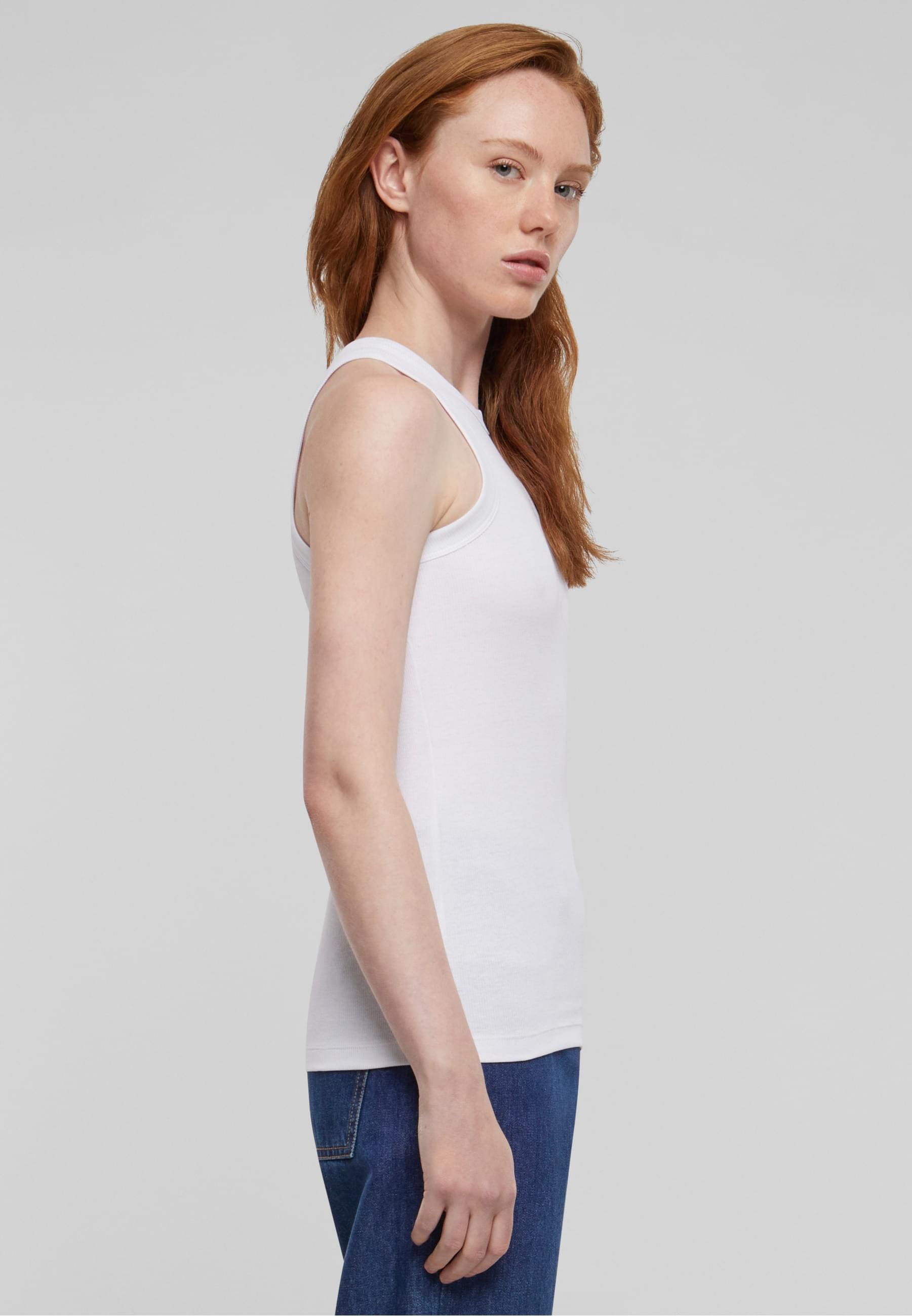 URBAN CLASSICS Muskelshirt »Urban Classics Damen Ladies Racer Back Rib Top«, (1 tlg.)