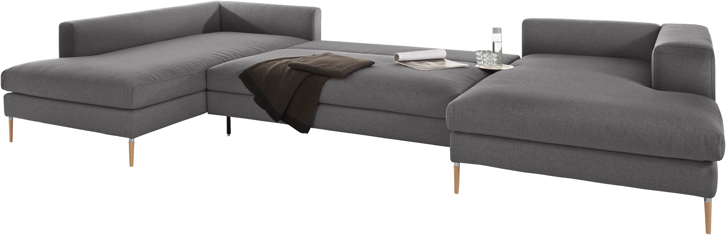 OTTO products Wohnlandschaft »Finnja, viel Platz, wahlweise Bettfunktion und Bettkasten, U-Form«
