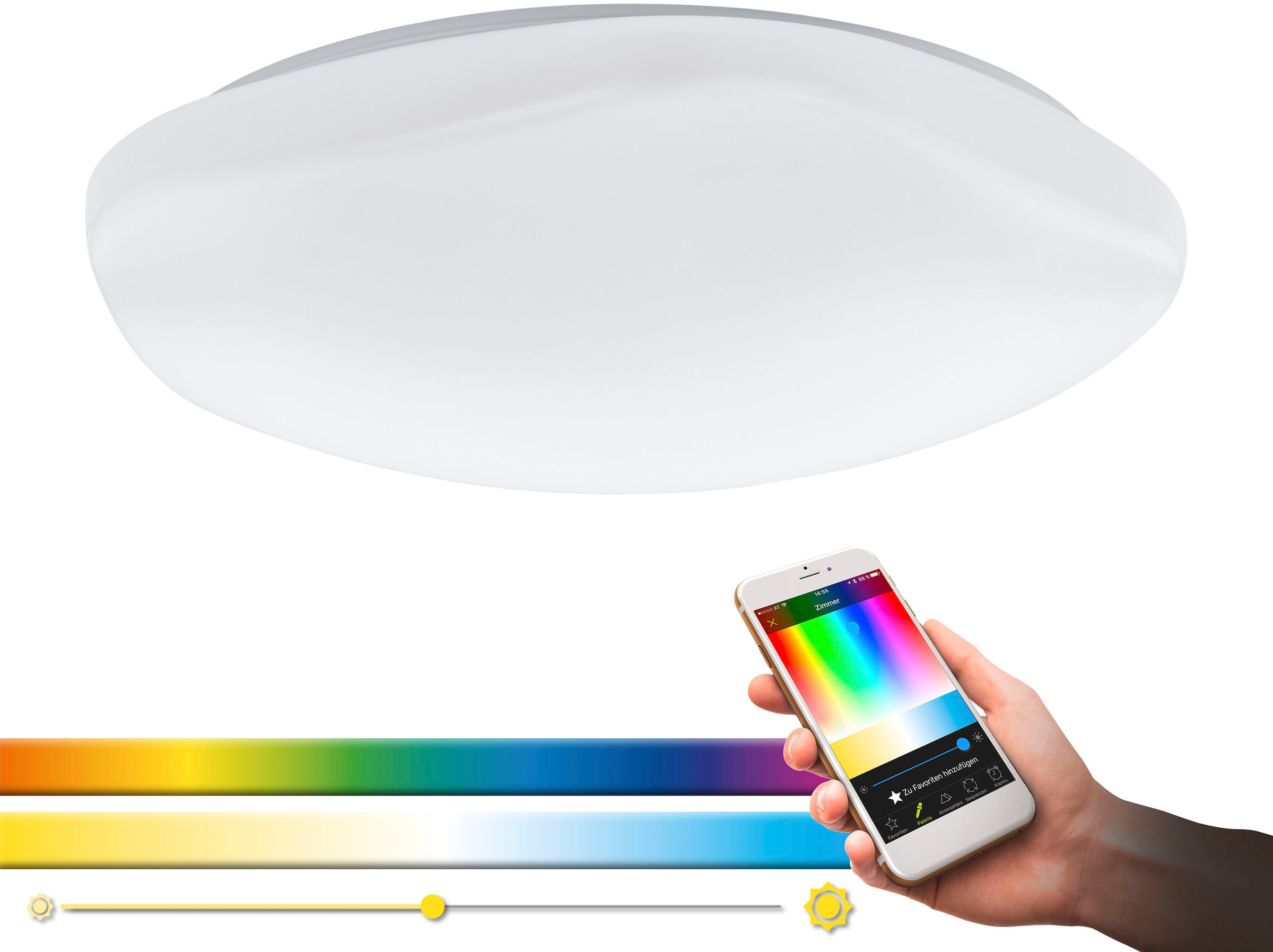 EGLO Deckenleuchte »TOTARI-C«, 1 flammig, Leuchtmittel LED-Board | LED fest integriert, Smart Home Deckenlampe Ø60cm, dimmbar, Weißtöne und Farben einstellbar