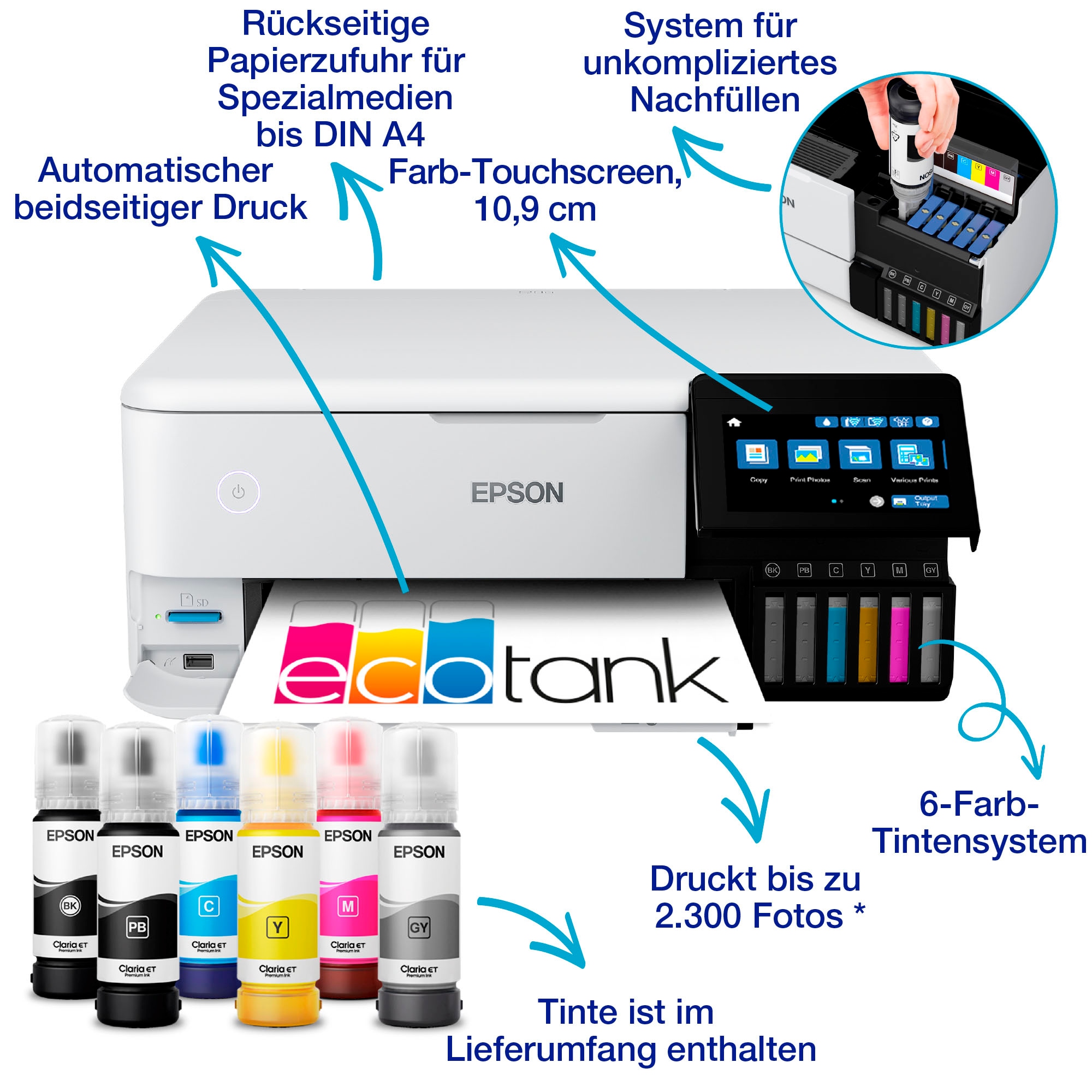Epson Tintenstrahldrucker »EcoTank ET-8500«