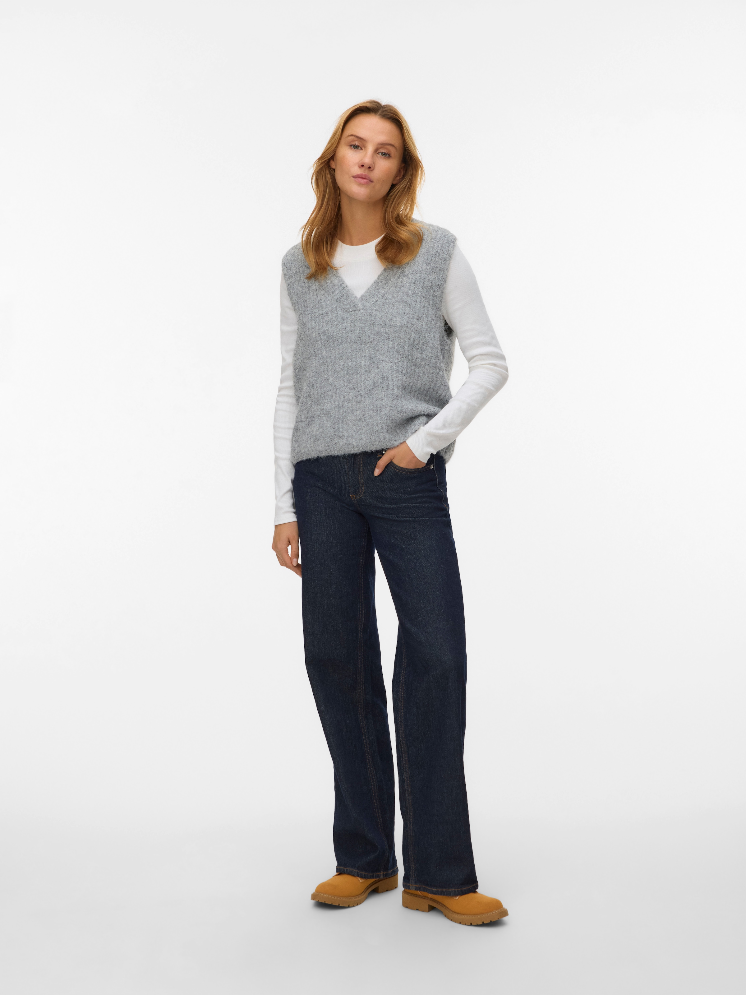 Vero Moda Pullunder »VMNOVAH RIB SL V-NECK VEST NOOS«