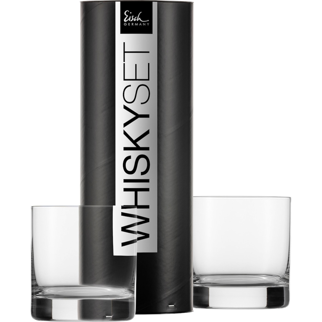 Eisch Whiskyglas »GENTLEMAN, 400 ml«, (Set, 2 tlg., 2 Whiskybecher in Geschenkröhre)