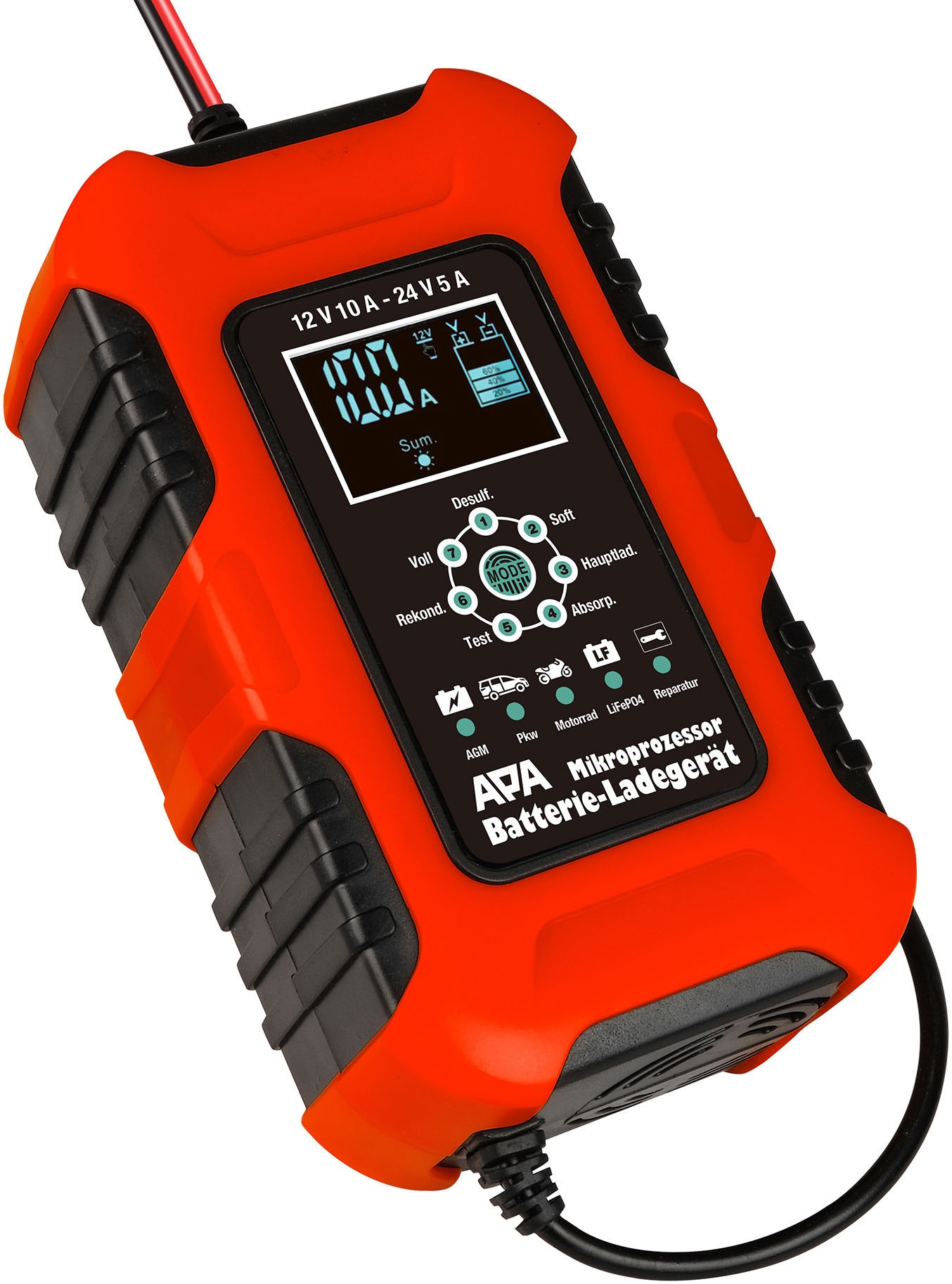 APA Autobatterie-Ladegerät »Batterieladegerät 12 / 24 V 10 A«, 10000 mA