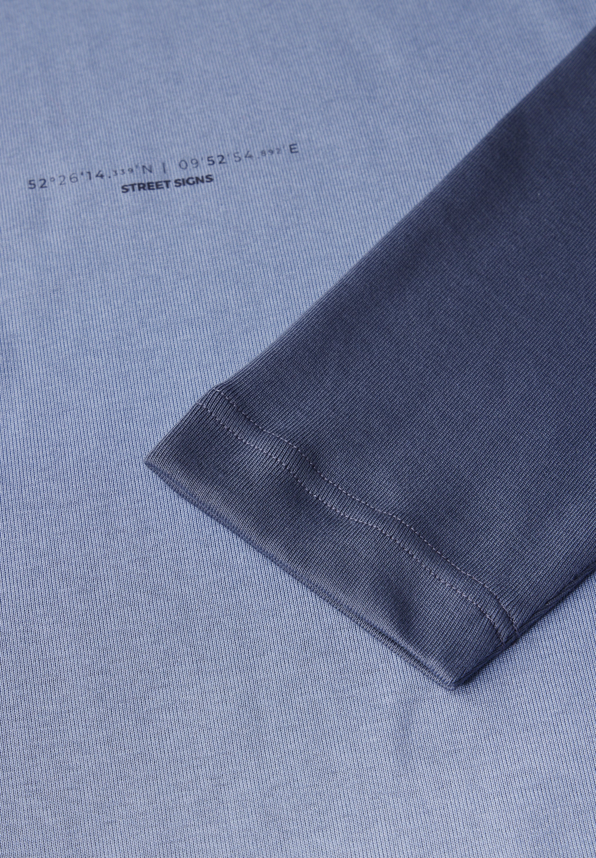 STREET ONE MEN Langarmshirt, aus reiner Baumwolle