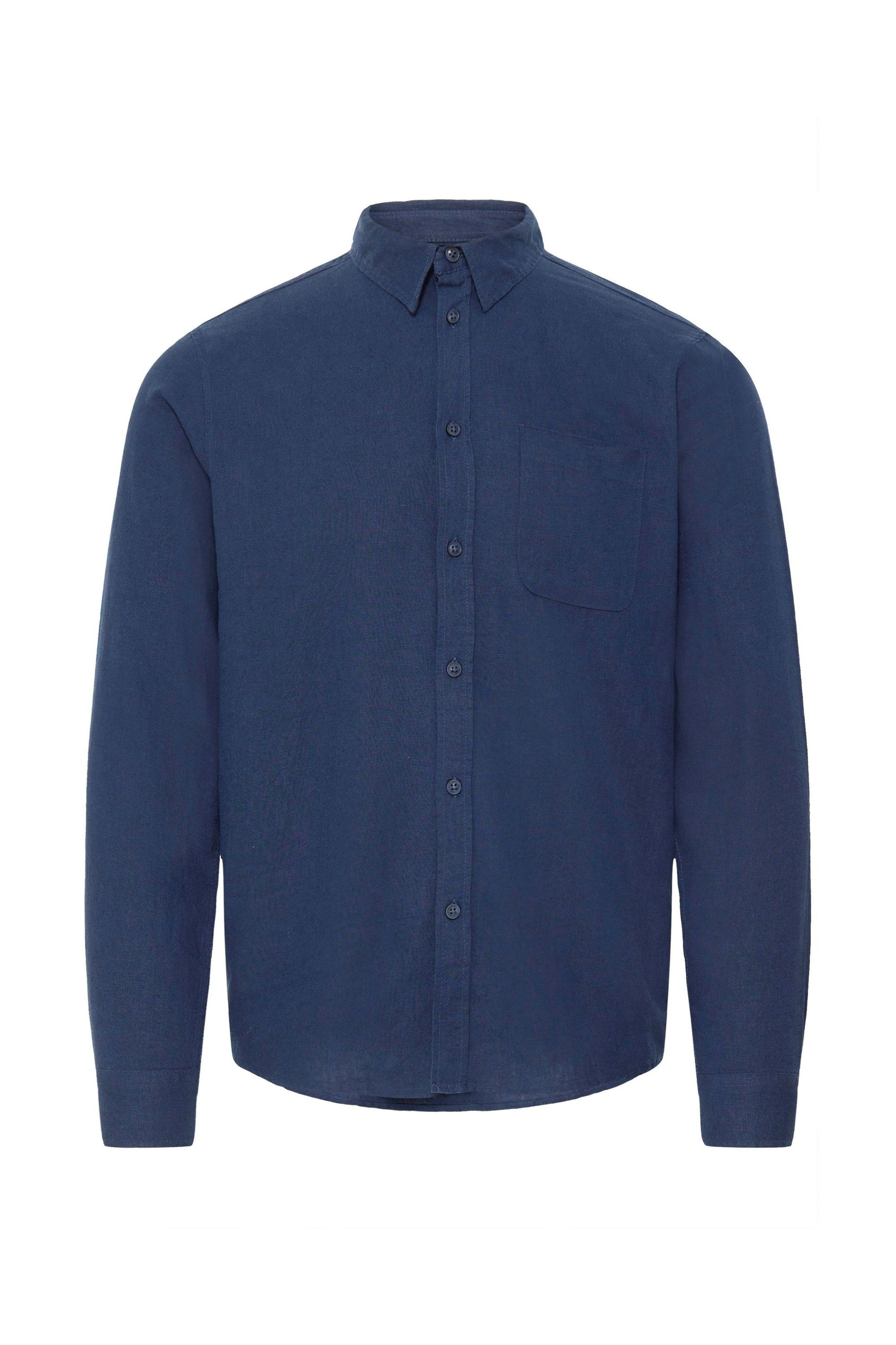 Blend Leinenhemd "BHMLinex" Stilvolles Langarmhemd aus Leinenmix mit Brustt günstig online kaufen