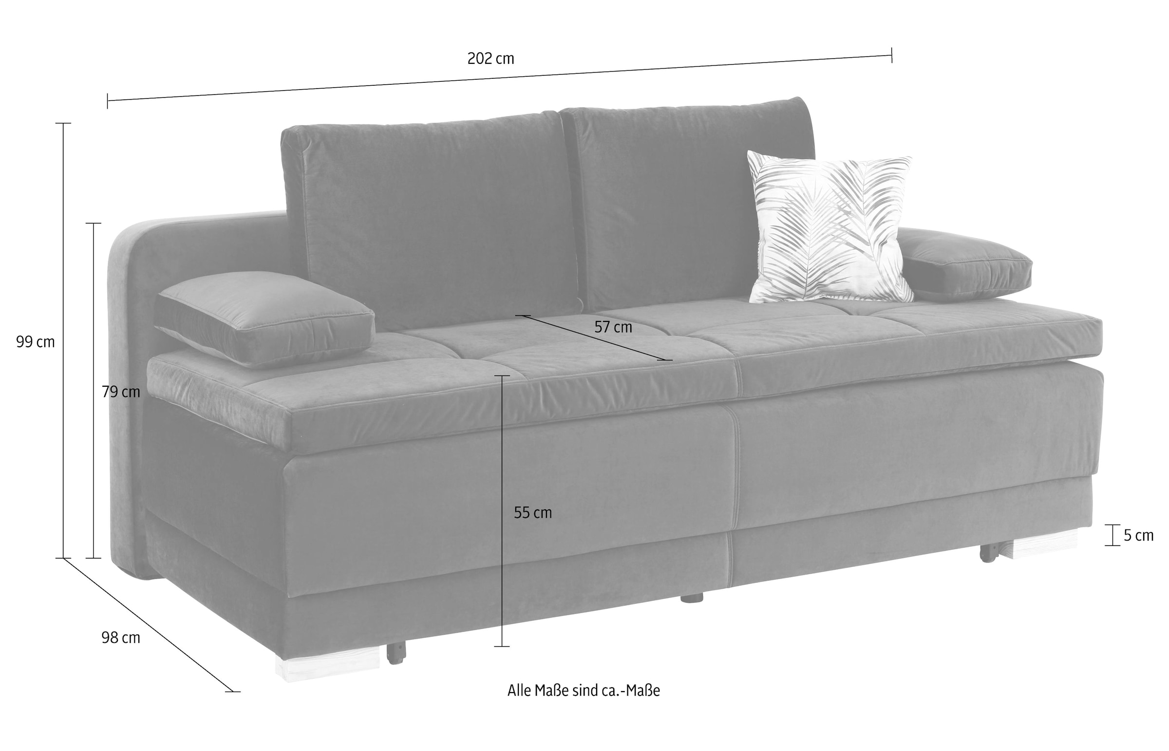 Bettfunktion Schlafsofa mit INOSIGN kaufen night«, Bettkasten by | »Berlin Dauerschläfer Boxspringfederung, und BAUR