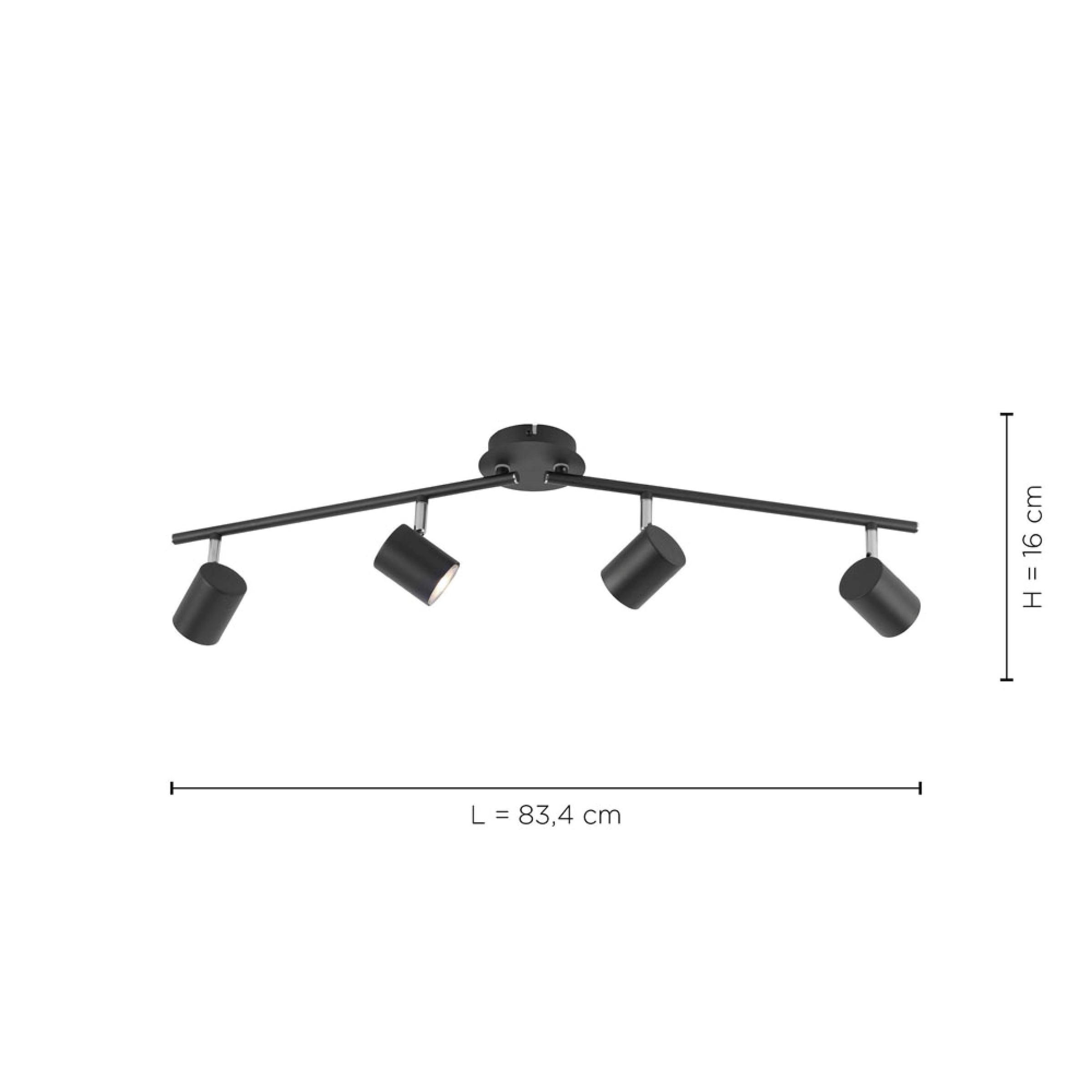 JUST LIGHT LED Deckenleuchte »TARIK«, 4 flammig, Leuchtmittel GU10 | LED wechselbar, LED