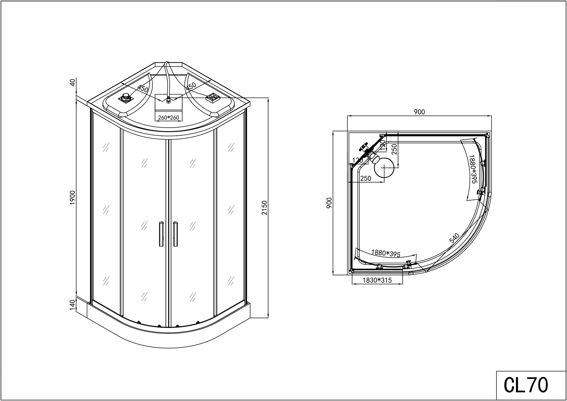 Sanotechnik Komplettdusche »Trend 1«, mit Beleuchtung