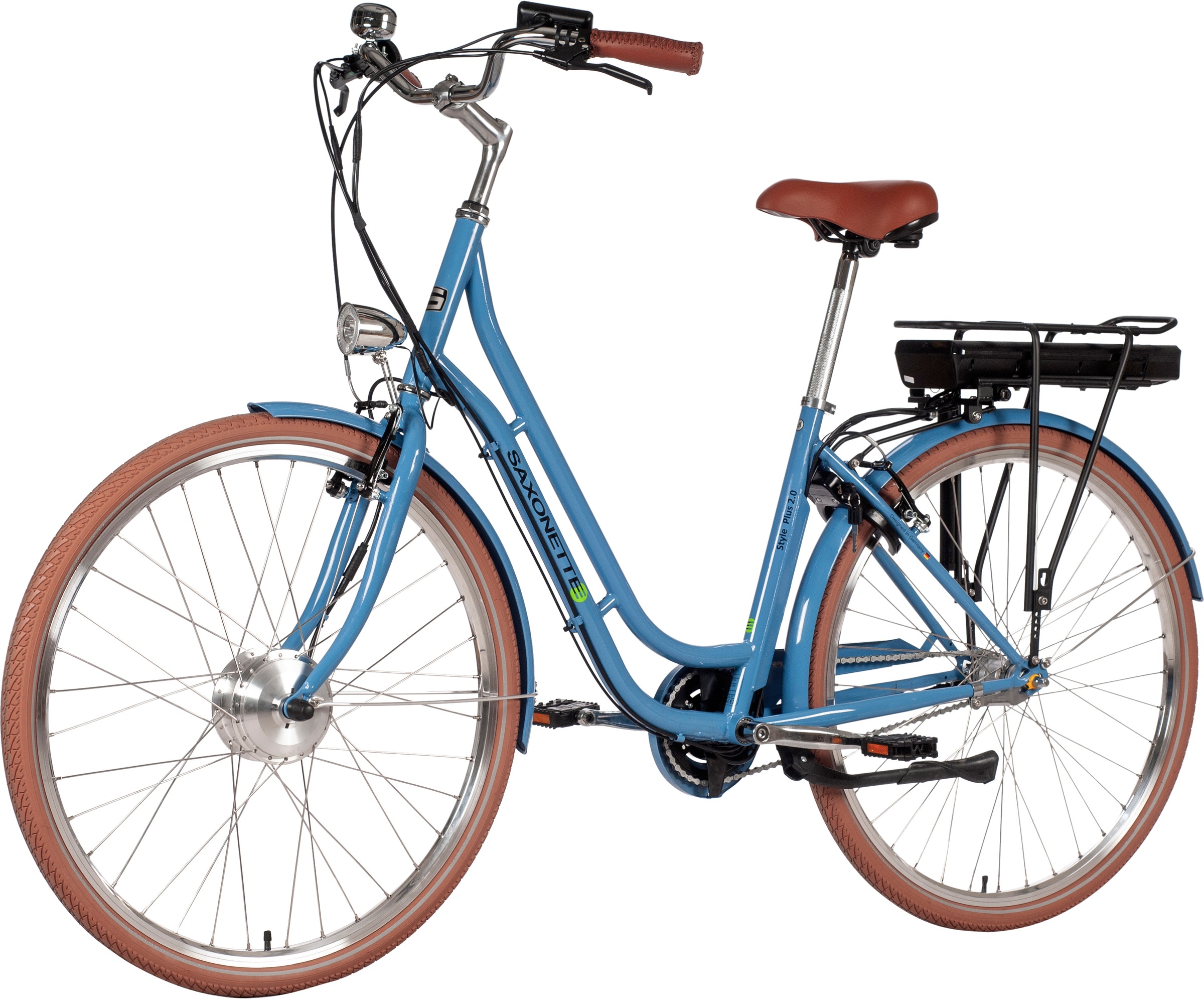 SAXONETTE E-Bike »Style Plus 2.0«, 3 Gang, Frontmotor 250 W, (mit Akku-Ladegerät), Pedelec, Elektrofahrrad für Damen u. Herren, Cityrad
