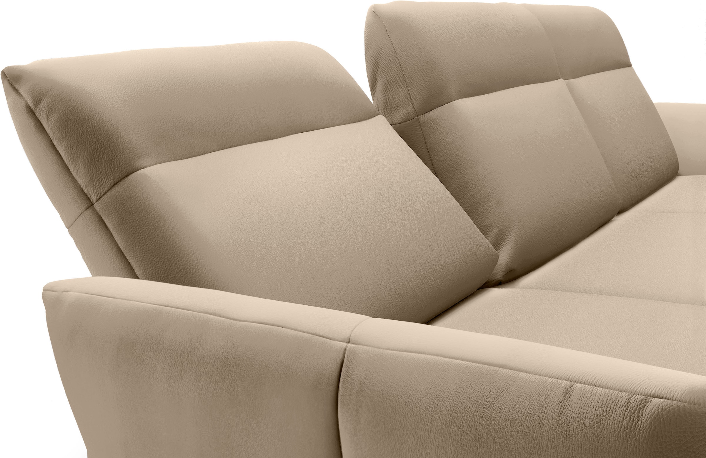Creation BY ROLF BENZ Ecksofa »CR.460«, Sockel in Eiche, Winkelfüße in Umbragrau, Breite 318 cm