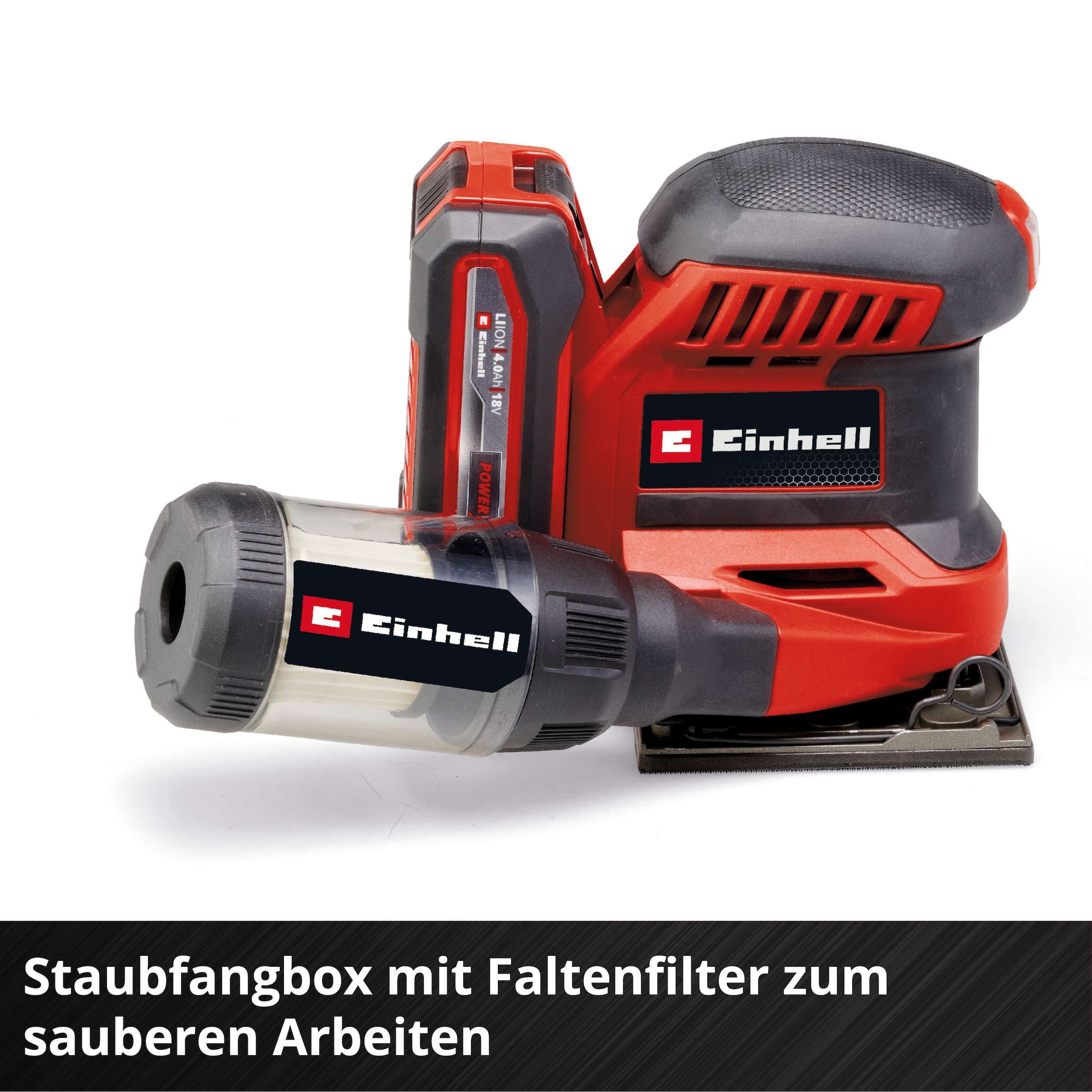 Einhell Akku-Schwingschleifer »Faustschleifer TE-OS 18/113 3X Li - Solo«, mit Aufbewahrungstasche und 3x Schleifpapier, ohne Akku und Ladegerät
