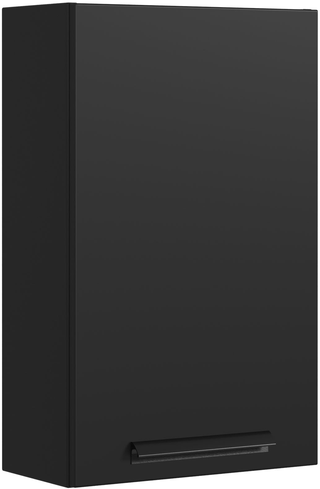 welltime "SALVADA, Hängeschrank 40 cm, gedämpfte Scharniere" Schwarz, Front und Korpus aus hochwertigen MDF, Anti-Finger-Print