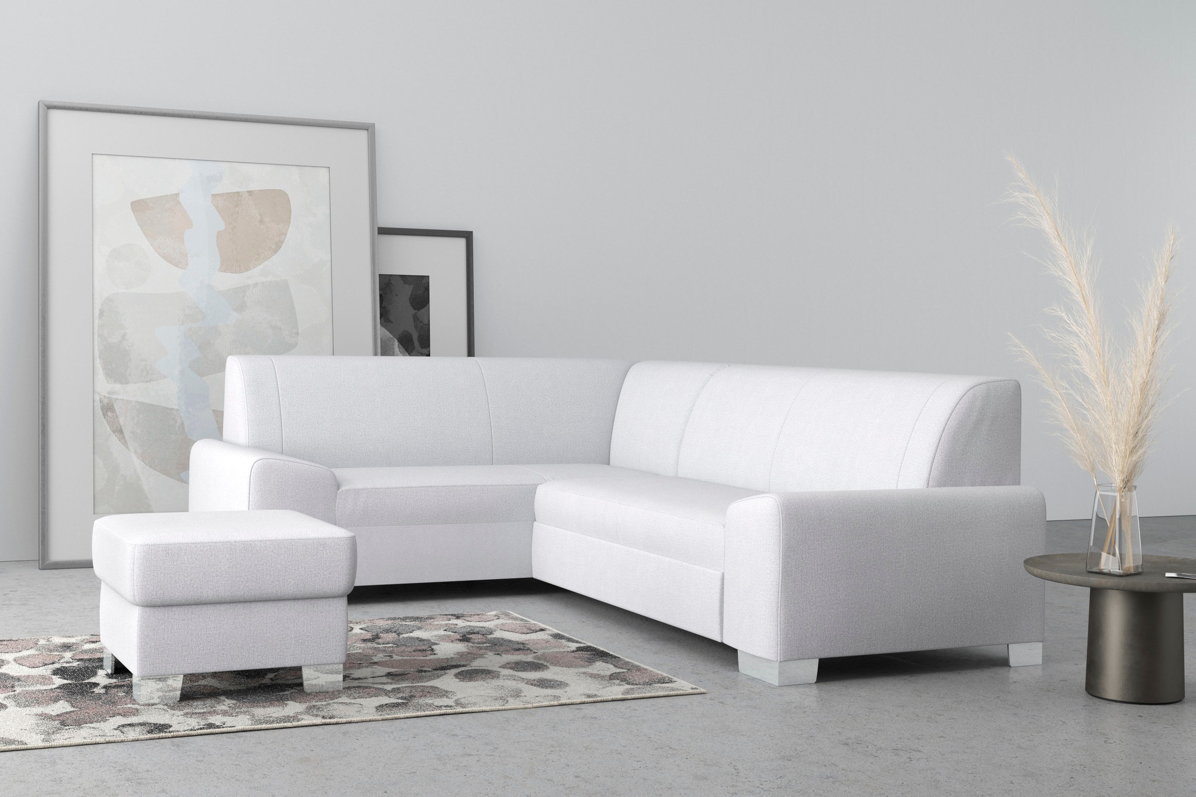 Thumbnail - DOMO collection Ecksofa "Anzio in kubischer Formensprache, flache Armlehnen, L-Form" Wahlweise mit Bettfunktion und Fede...