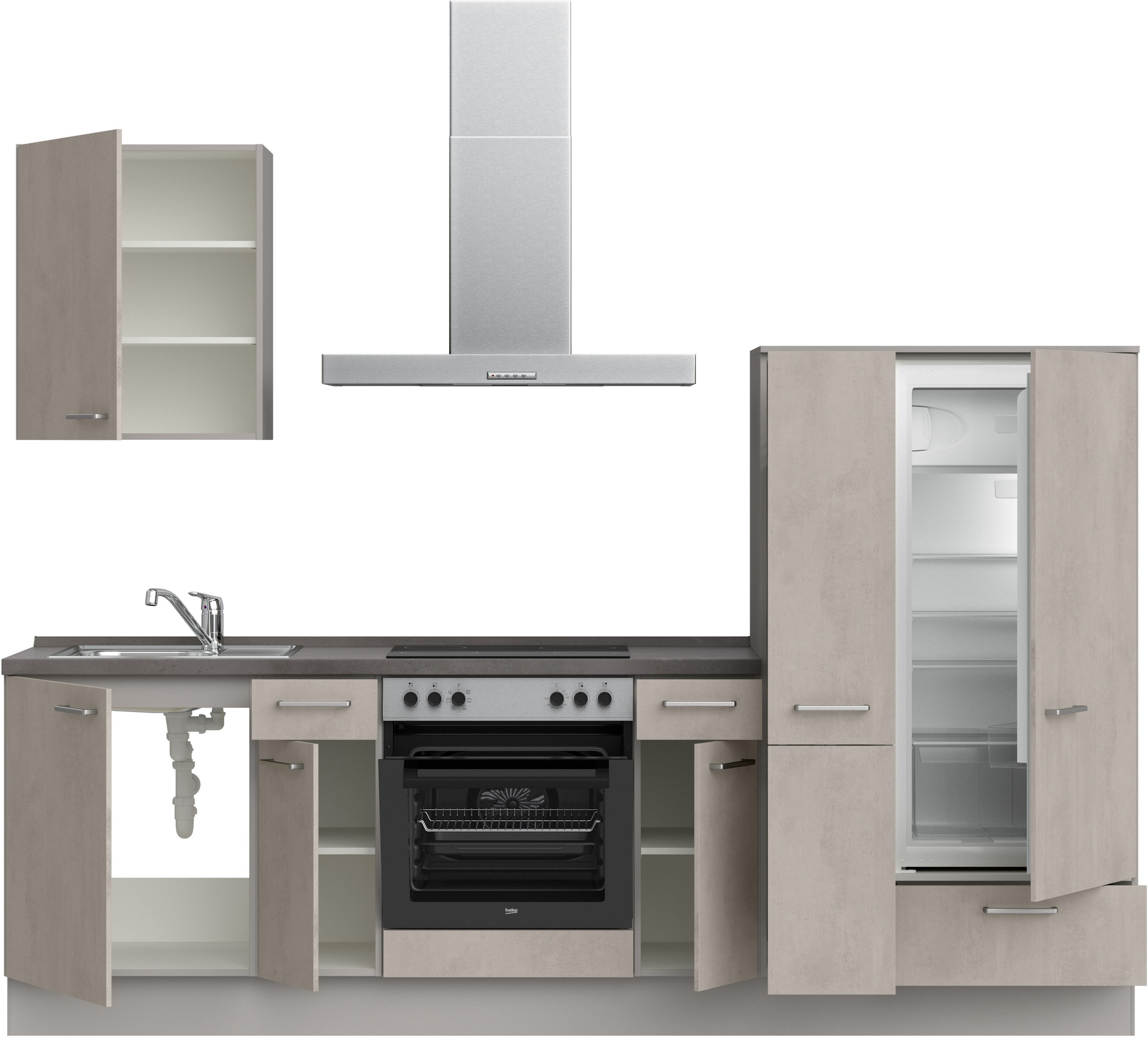 nobilia® Küchenzeile »"Riva I"«, vormontiert, Ausrichtung wählbar, Breite 270 cm, wahlw. mit E-Geräten