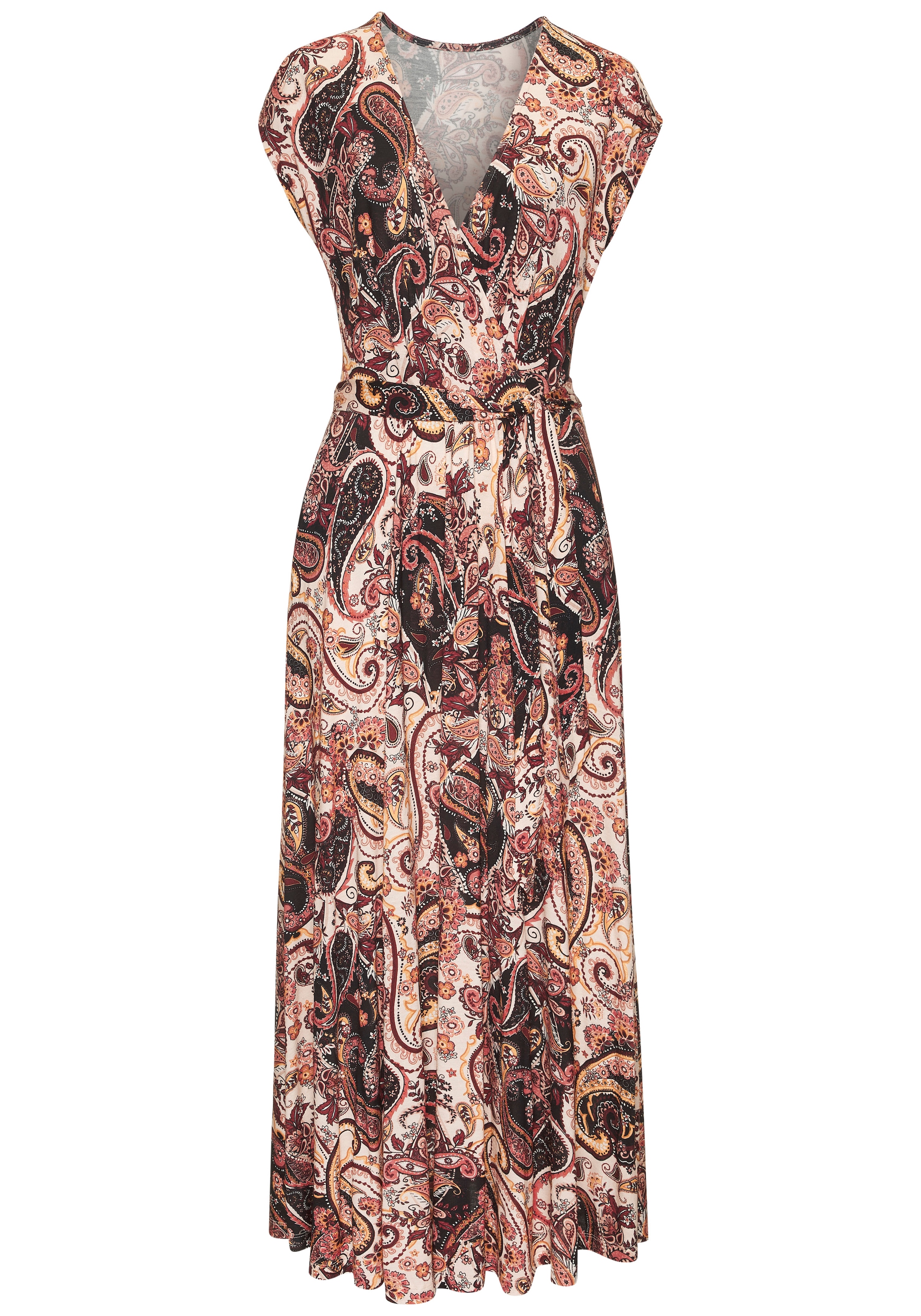 Vivance Maxikleid, (mit Bindegürtel), mit Alloverdruck, Sommerkleid mit Taschen, Strandkleid