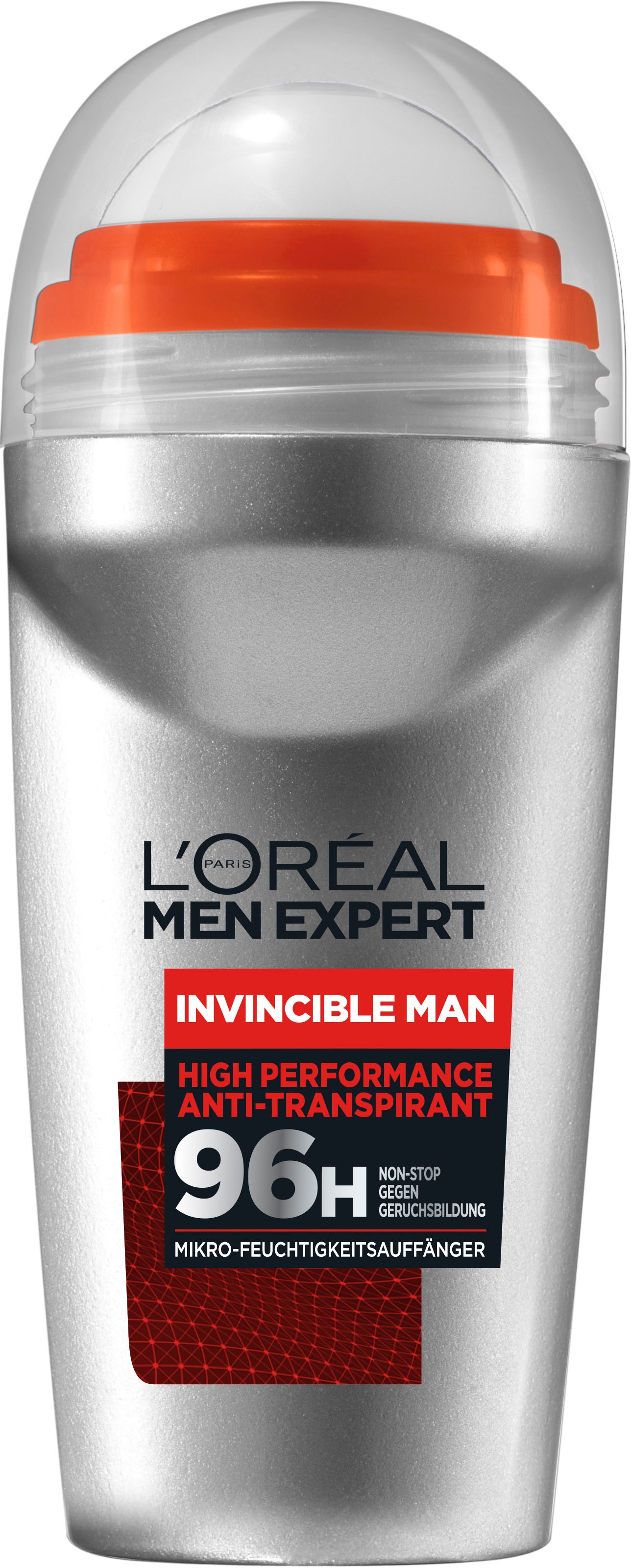 L'ORÉAL PARIS MEN EXPERT Deo-Roller »Invicible 96h«, (Packung, 6 tlg.), mit hoher Zuverlässigkeit