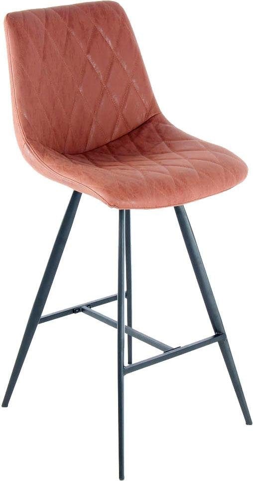 Kayoom Hochstuhl »Barstuhl Frances 425 2er-Set, stilvoller Retro-Look Barhocker«, (Set), 2 St., pflegeleicht, bequem, attraktive Lederoptik, stilvoller Retro-Look