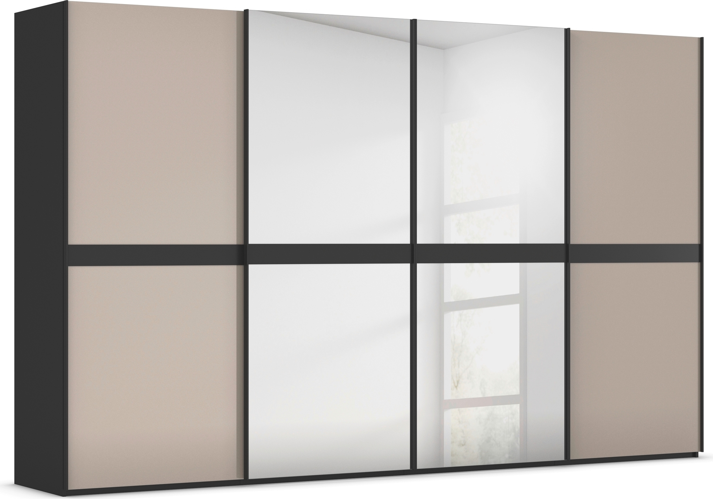 rauch "Kleiderschrank Schrank Garderobe Schlafzimmerschrank SCALE-LINE" edle Optik mit Bauchbinde mit Glas/Spiegel-Front MADE IN GERMANY