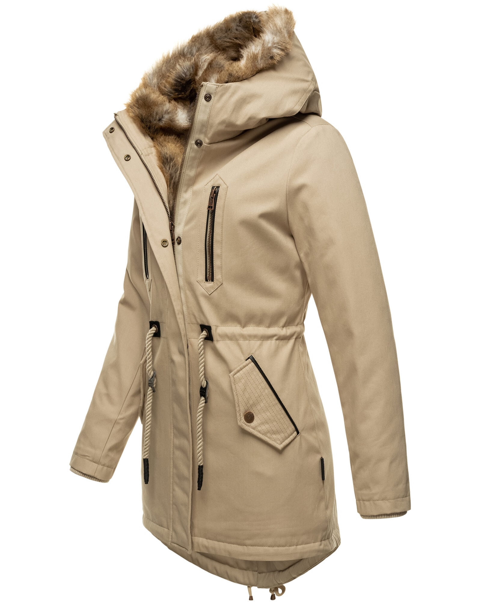 Navahoo Winterjacke »Diamond«, Designer Winterjacke mit Teddyfell gefüttert