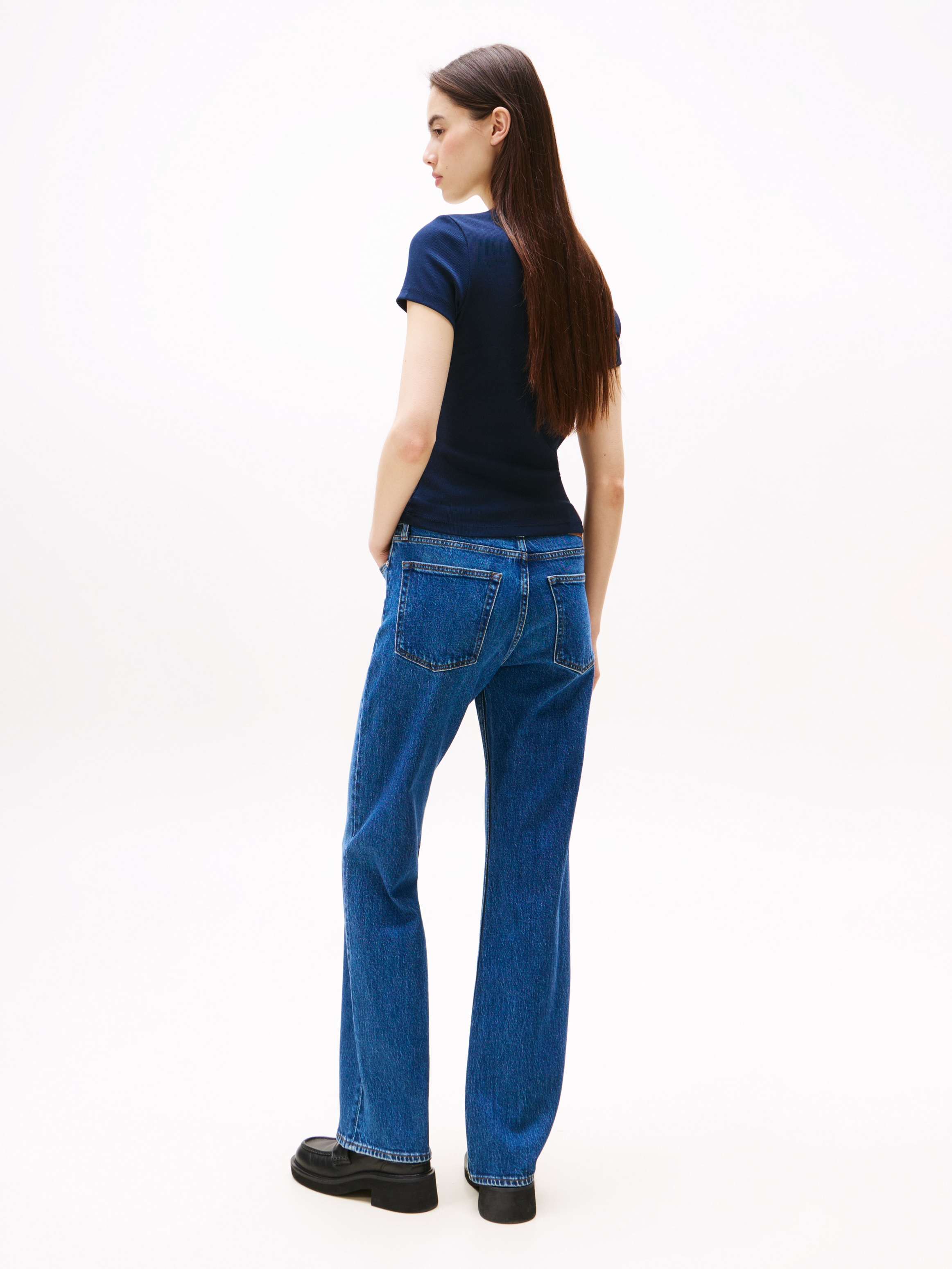 Tommy Jeans T-Shirt »TJW SLIM BADGE RIB TEE«, in Rippoptik