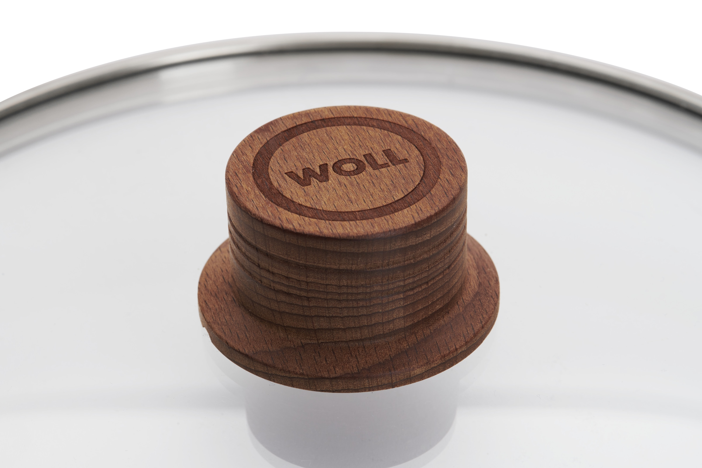 WOLL Universaldeckel »WOLL Eco Logic Sicherheitsglasdeckel mit Holzknopf, viereckig« Hitzebeständig, Spülmaschinengeeignet, für Pfannen und Töpfe