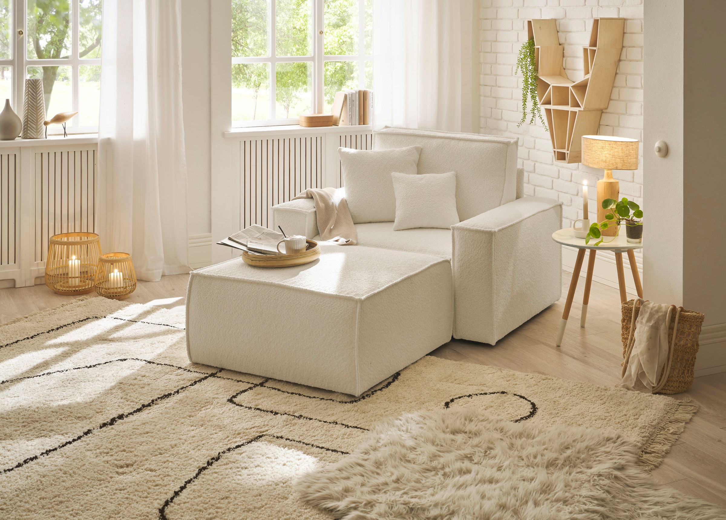 andas Loveseat »Finnley«, (2 St.), Loveseat und Hocker im Set, passend zur Polster-Serie Finnley