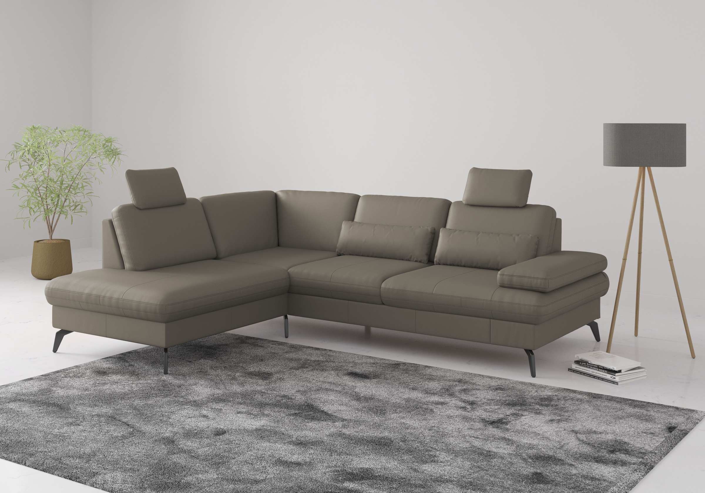 sit&more Ecksofa "Morris L-Form, inkl. Sitztiefenverstellung" wahlweise mit Armteilverstellung, Schlaffunktion & Bettkasten