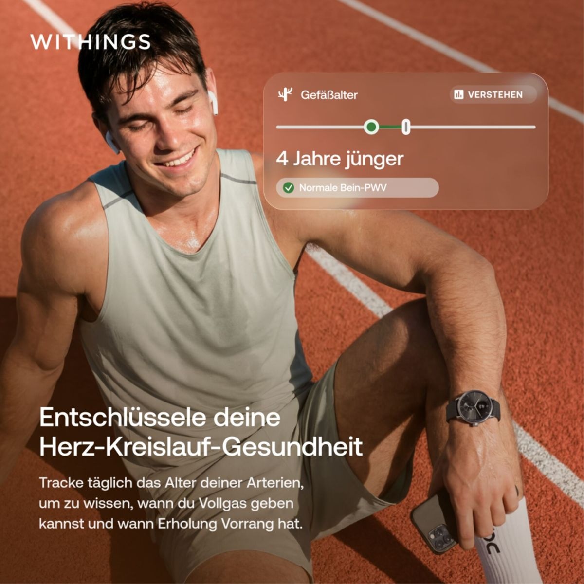 Withings Körper-Analyse-Waage »Withings BodyFit: Smarte Körperwaage mit 40+ Biomarkern« 99 % DEXA-Genauigkeit • Stoffwechselbewertung • Kostenlose App