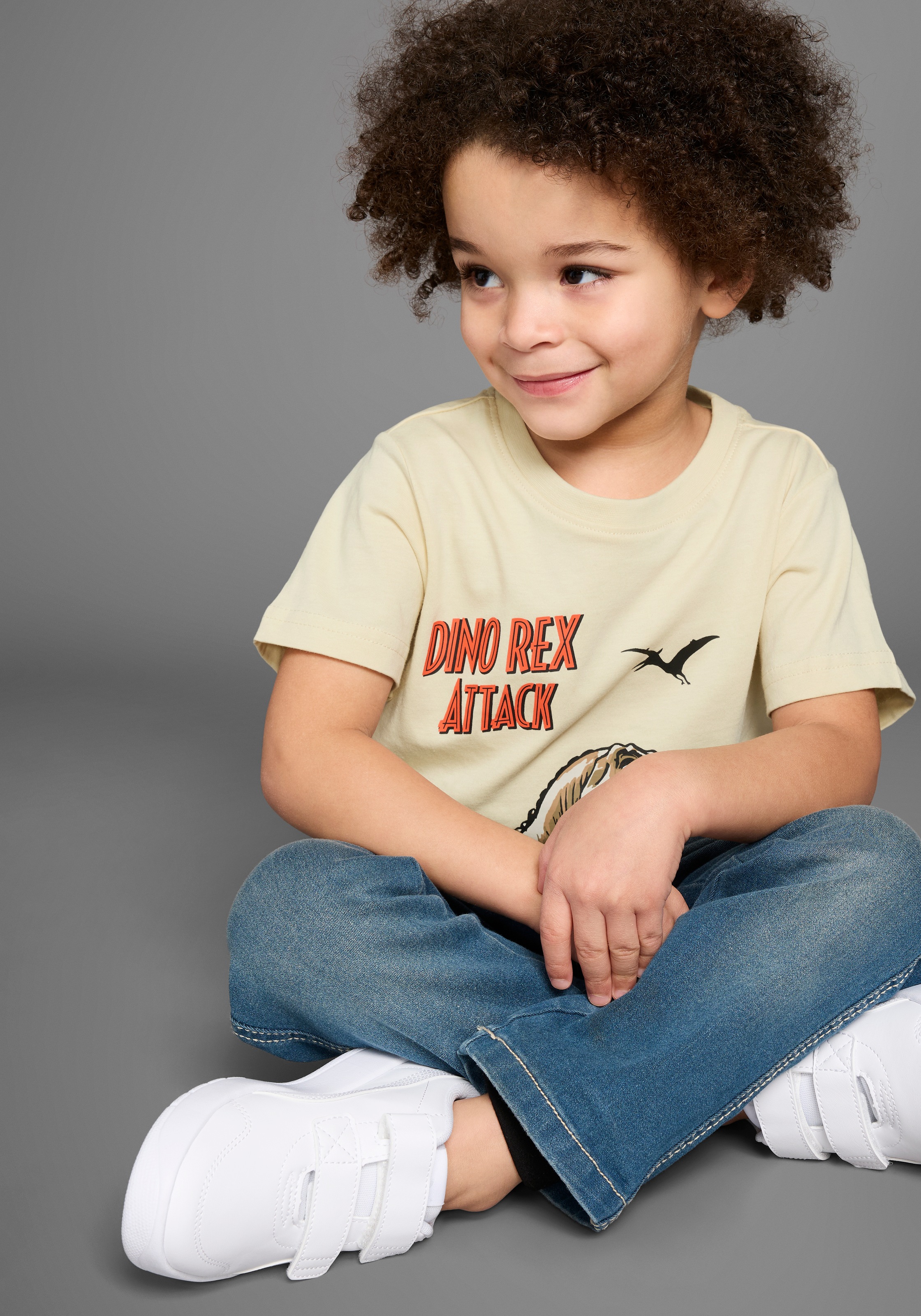 KIDSWORLD T-Shirt »Druck: DINO REX ATTACK«, mit großem Saum-Druck