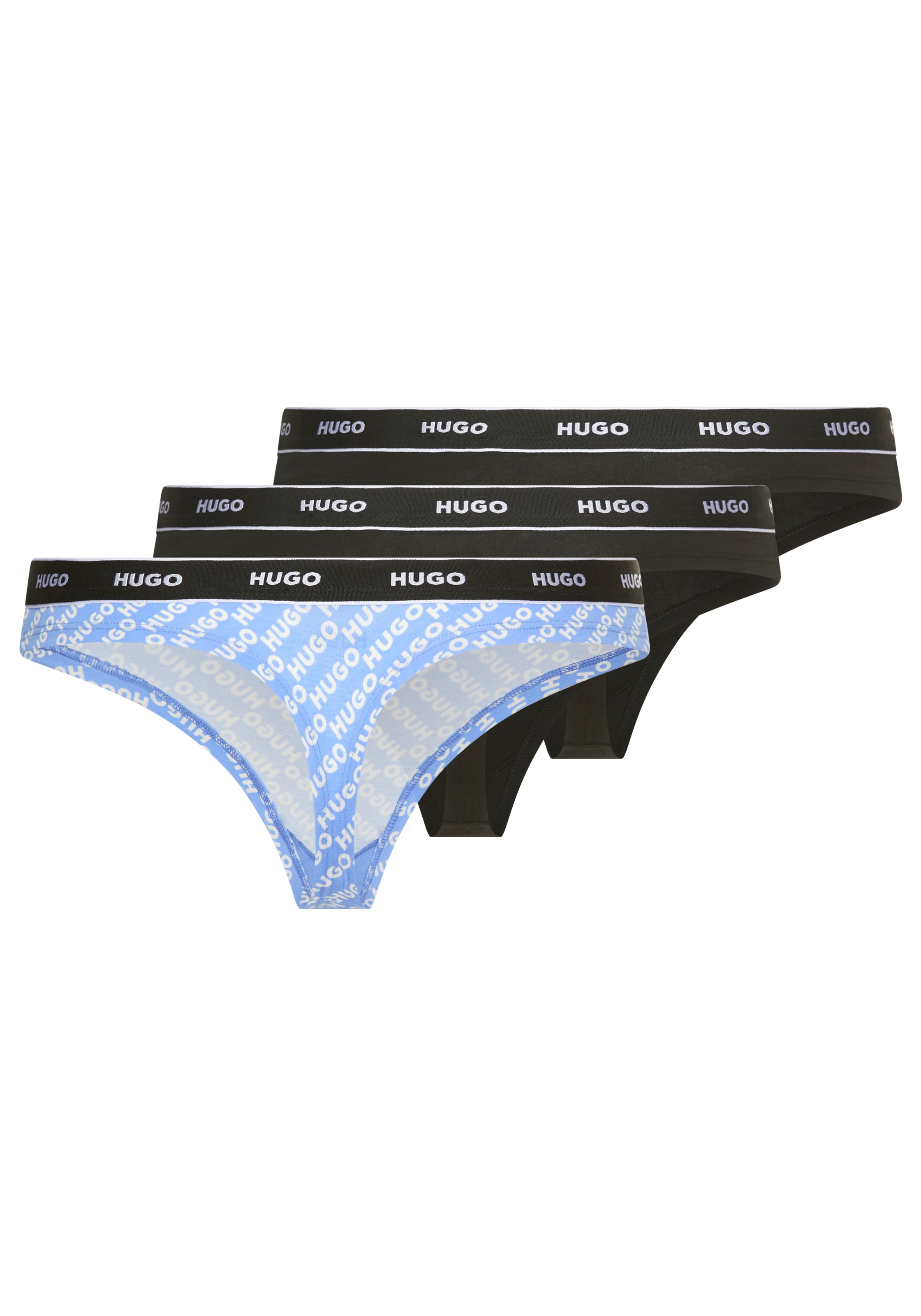 HUGO Underwear String »TRIPLET THONG DESIGN«, (3 St.), wiederholendes Logo am Bund