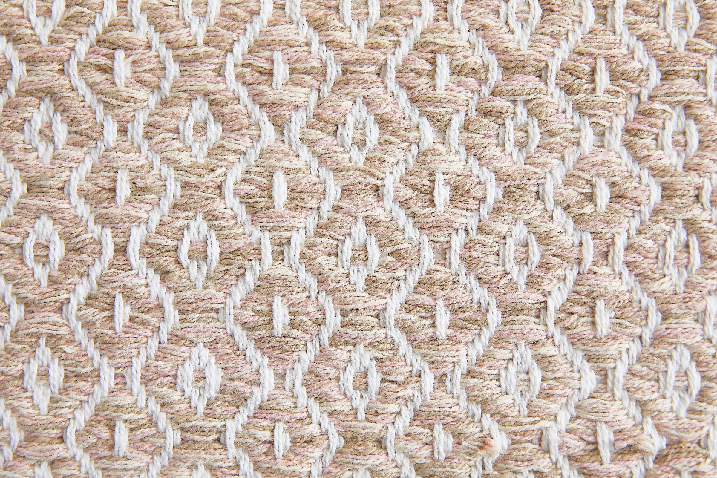 my home Teppich »Nivala«, rechteckig, 10 mm Höhe, Flachgewebe, Rauten Motiv, reine Baumwolle, mit Fransen