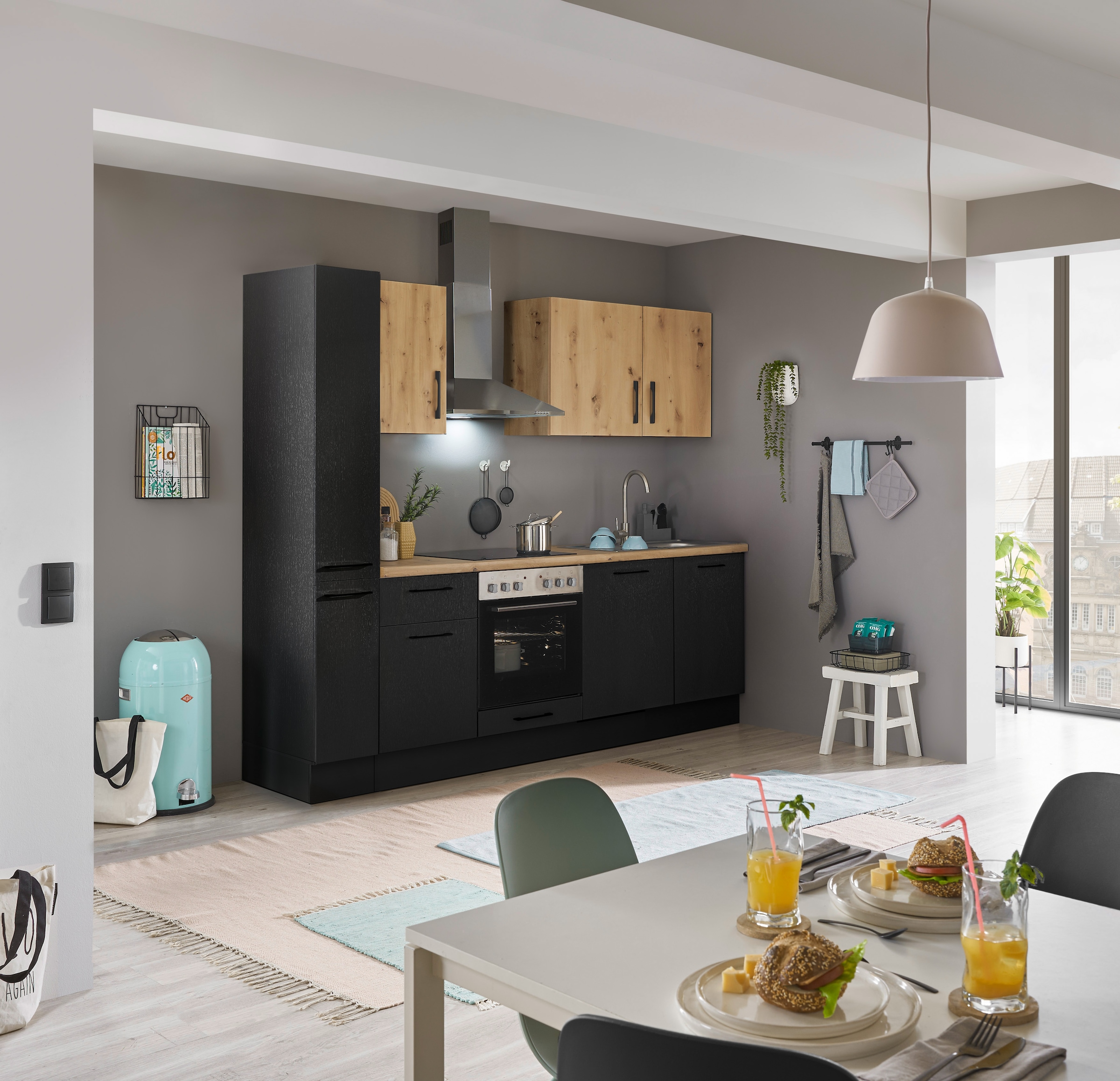 BASIC by Balculina Küchenzeile »Turin«, Breite 250 cm, wahlweise mit E-Geräten