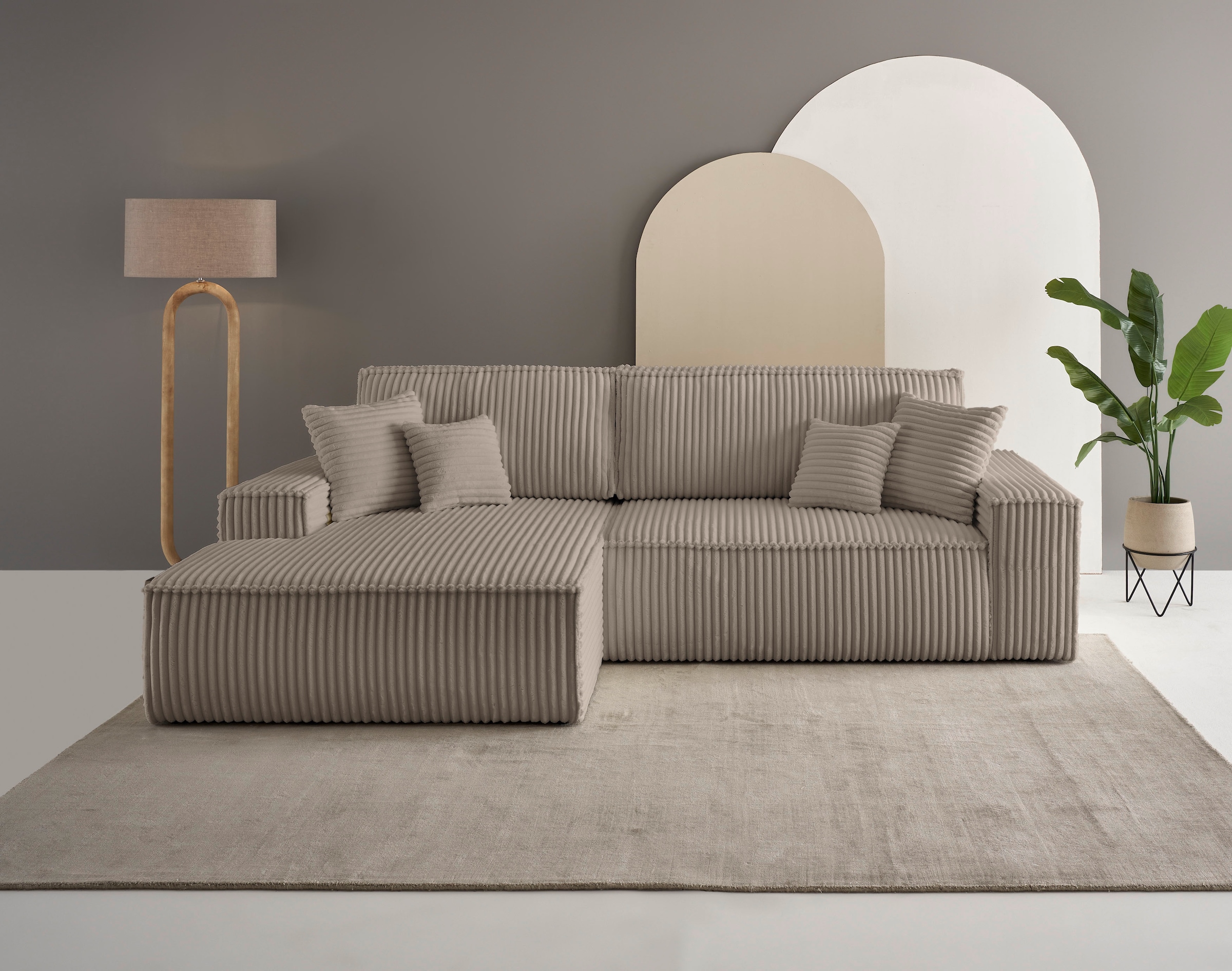 OTTO home Ecksofa "FINNLEY Schlafsofa 267 cm, L-Form mit Schlaffunktion & B günstig online kaufen
