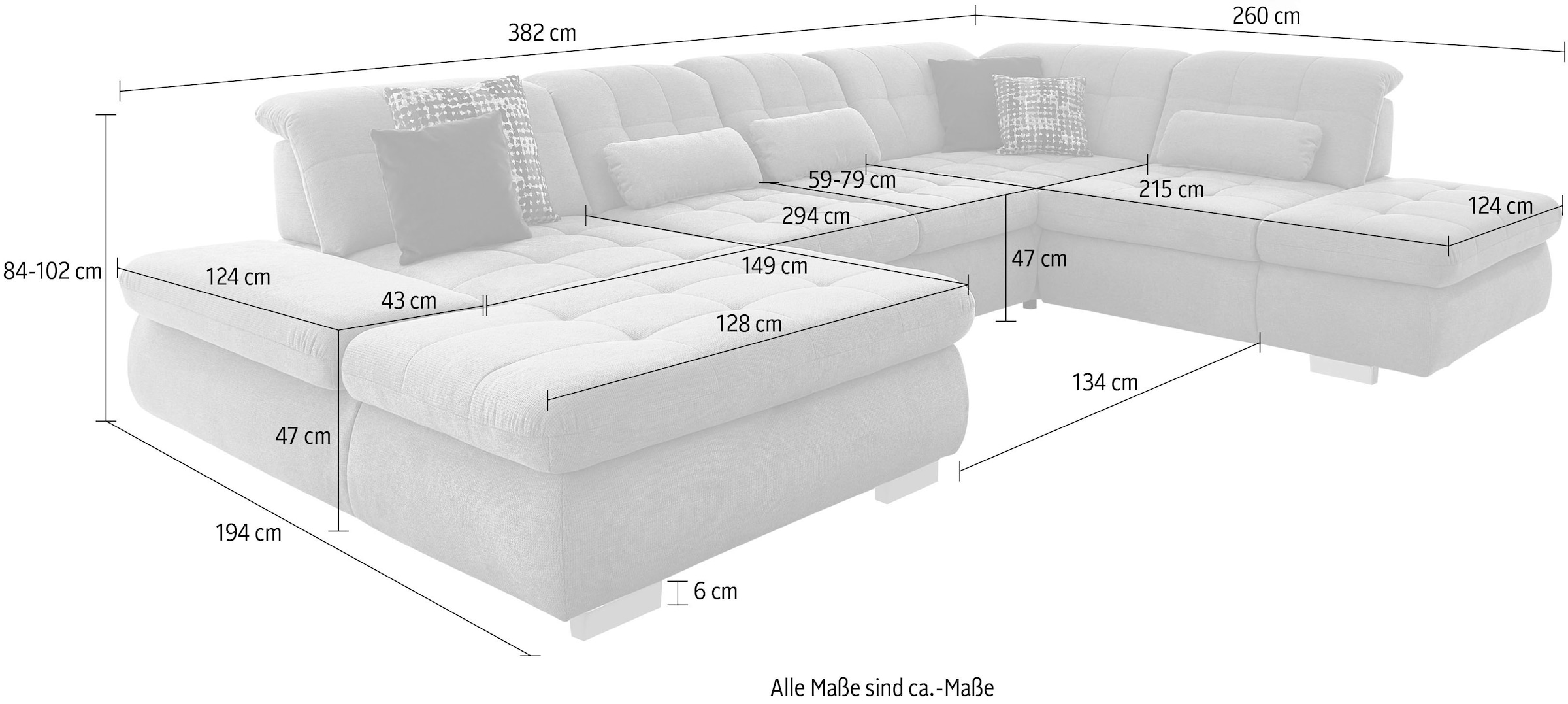 Die PlanBar Wohnlandschaft »MP-IN17004 U-Form«, wahlweise mit Funktionen, Kaltschaum-Polsterung